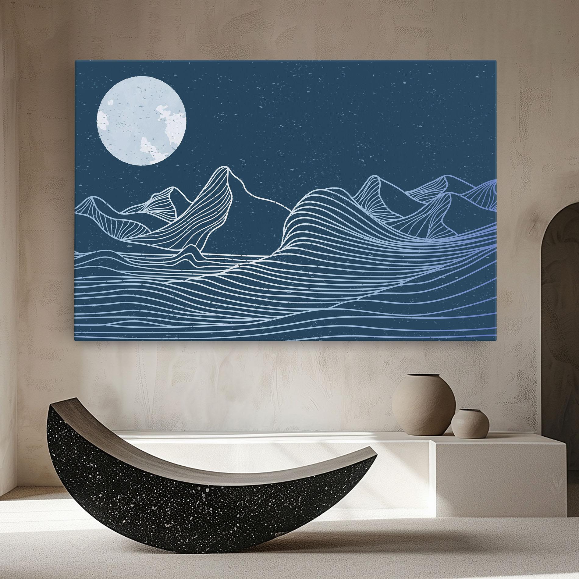 Leinwandbild Ocean Blue Wave mockup 8