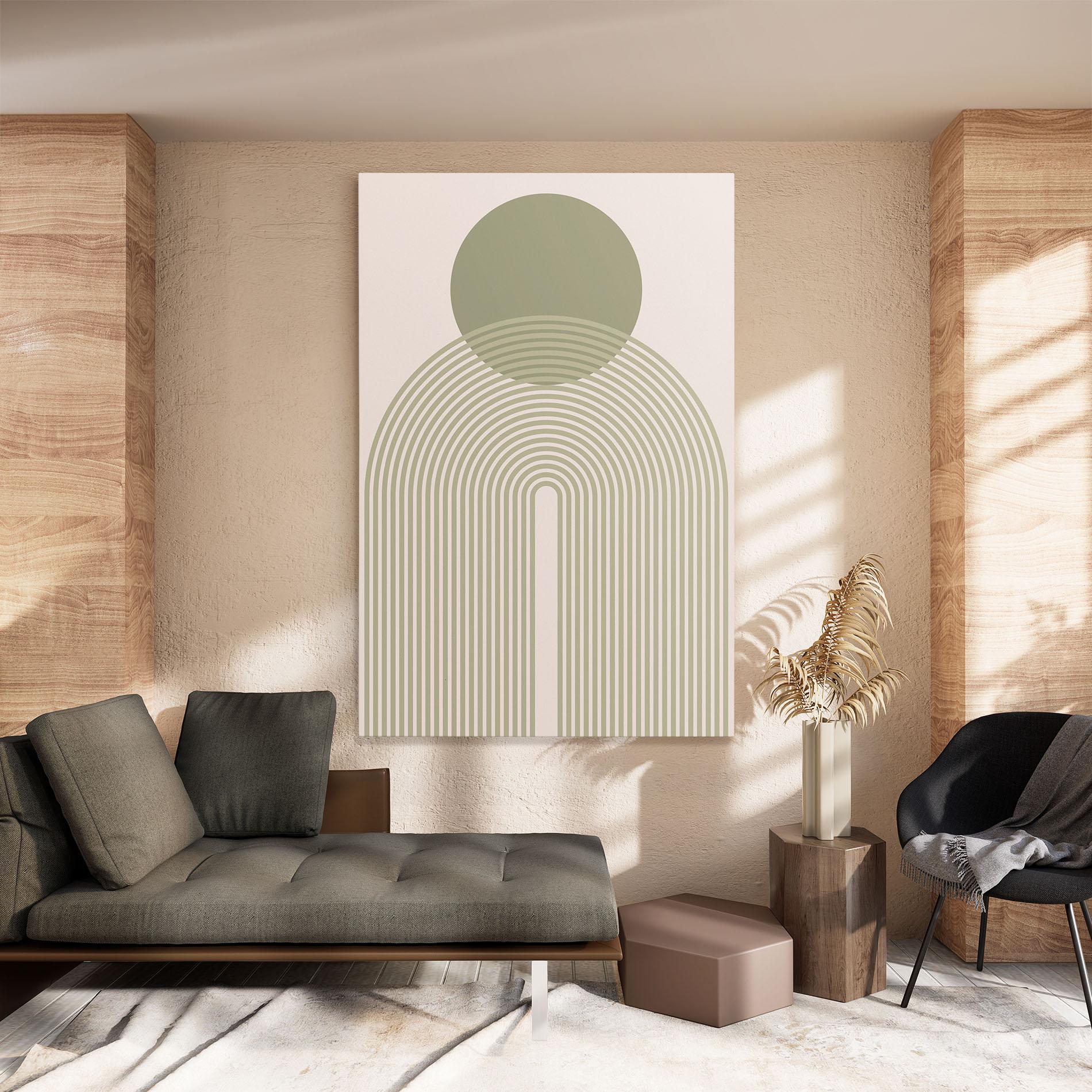 Leinwandbild Green Circle Lines mockup 8