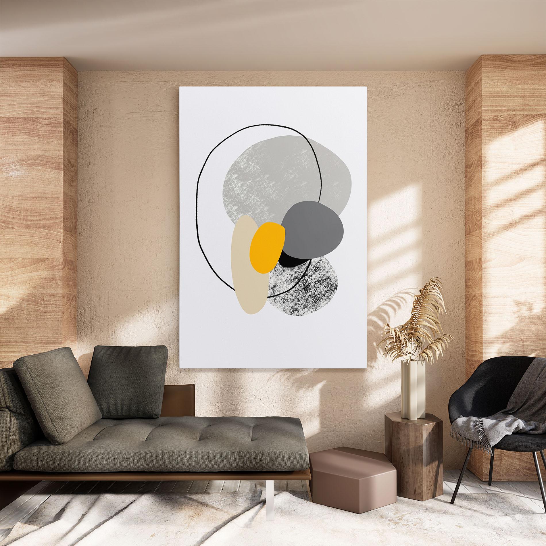 Leinwandbild Grey Orange Shape mockup 8