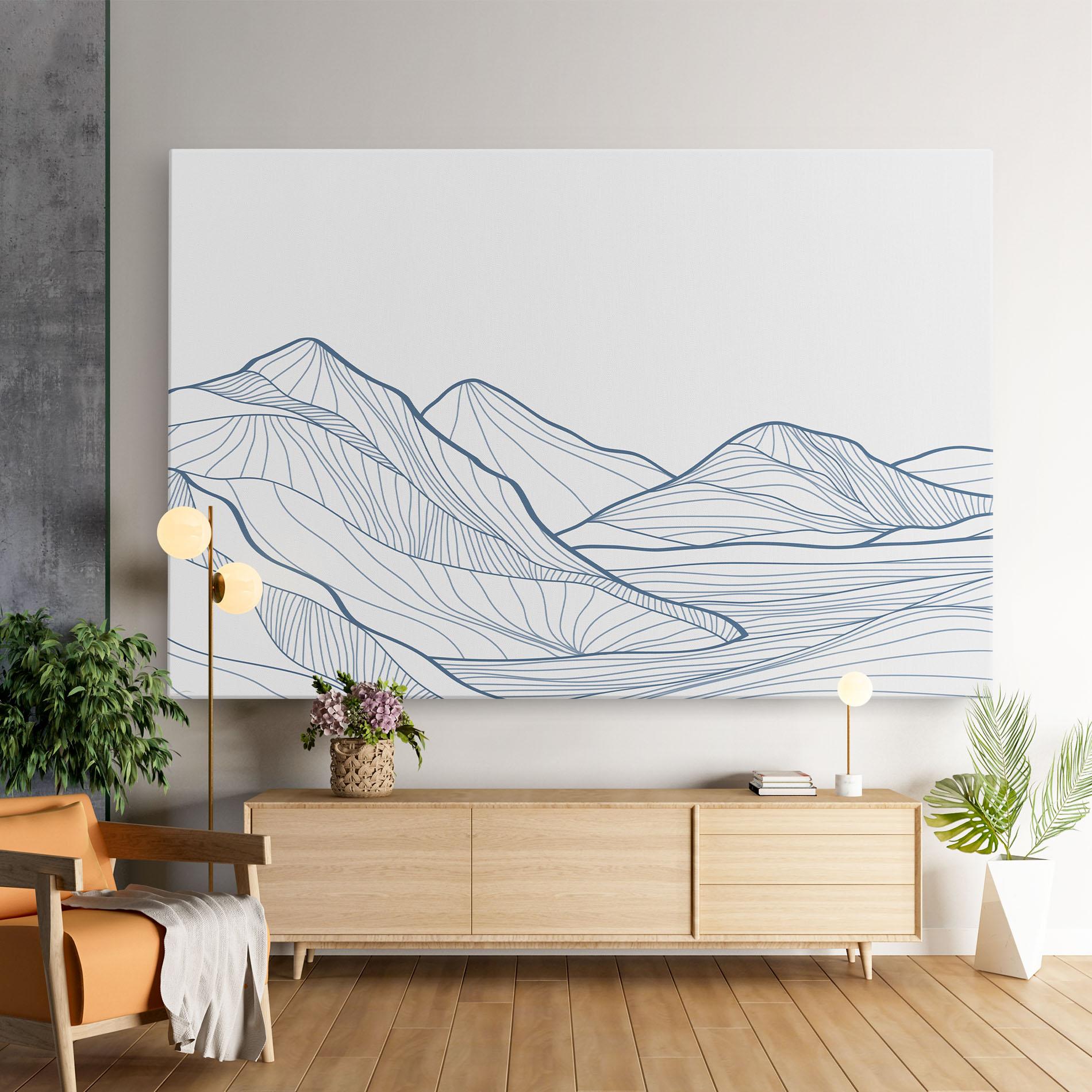 Leinwandbild Mountain Blue Line mockup 9