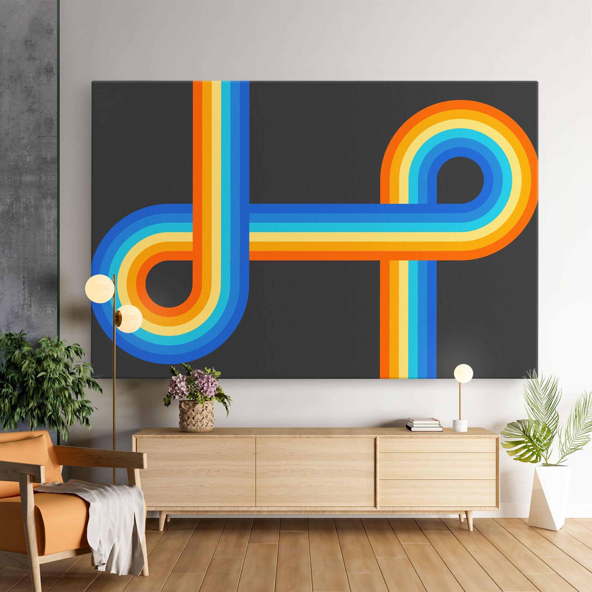 Leinwandbild Vintage Ranbow mockup 9