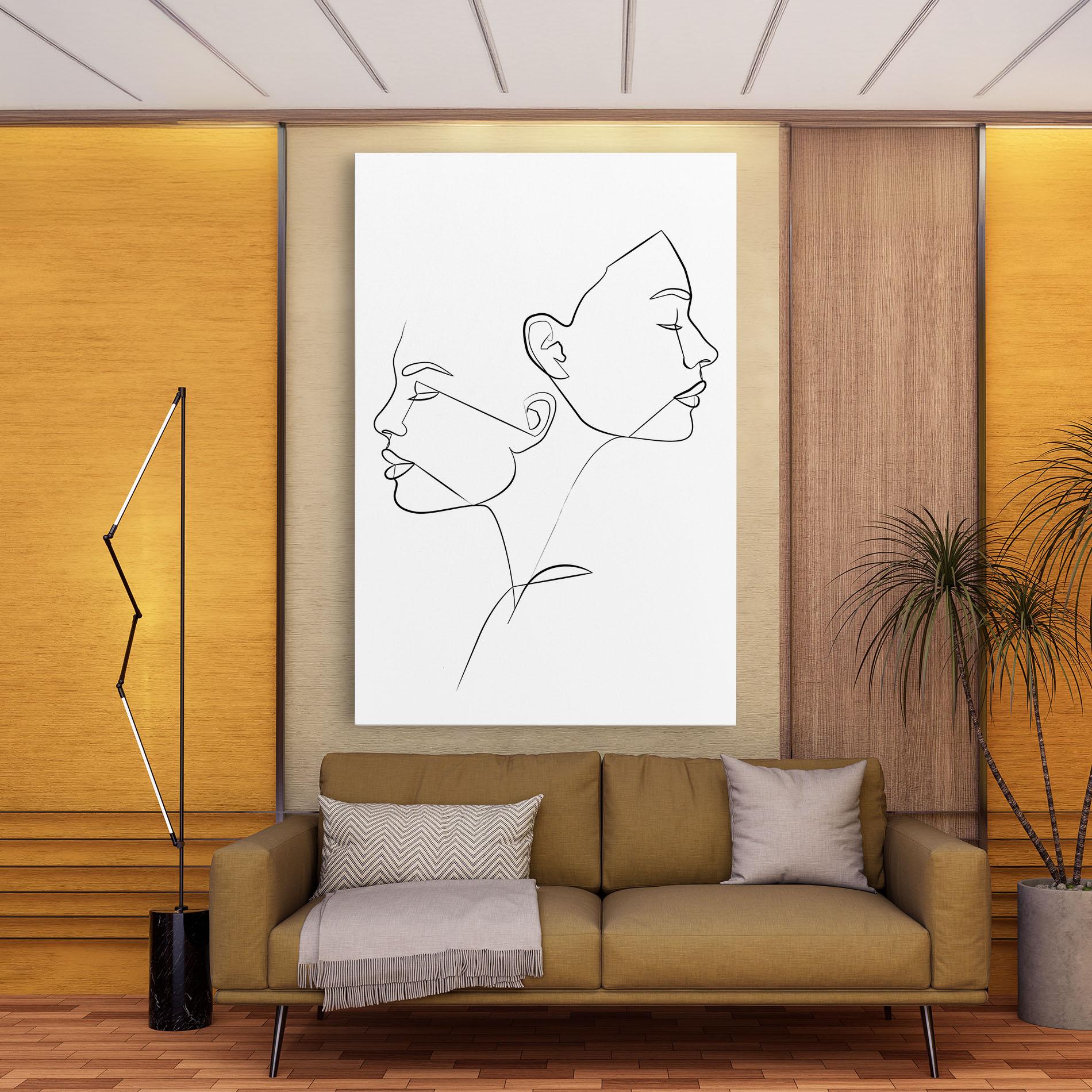 Leinwandbild Female Black Line mockup 9