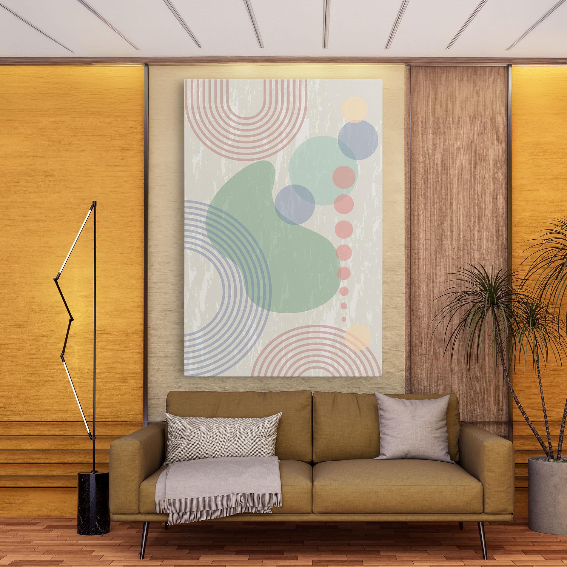 Leinwandbild Green Pink Shapes mockup 9