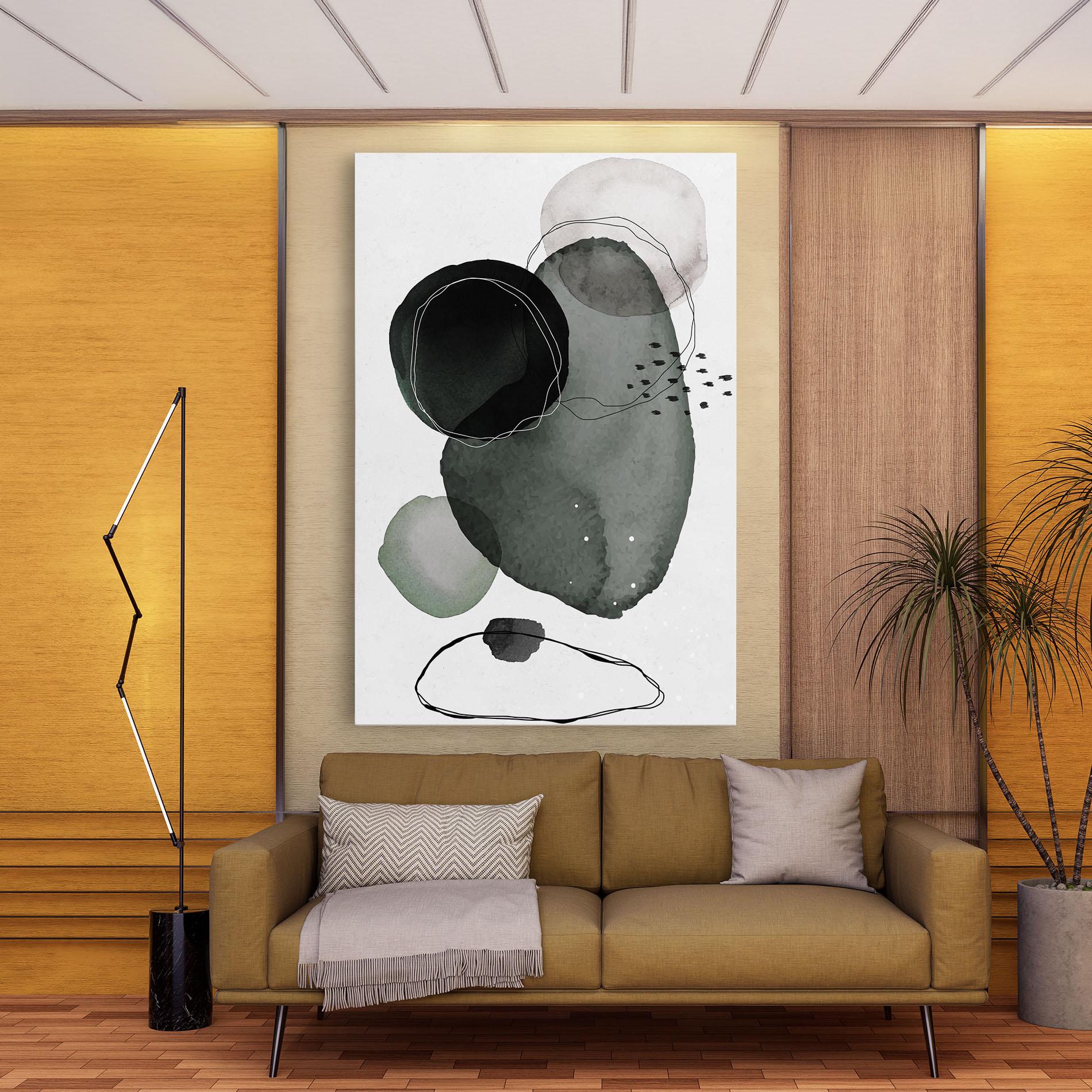 Leinwandbild Green Watercolor mockup 9