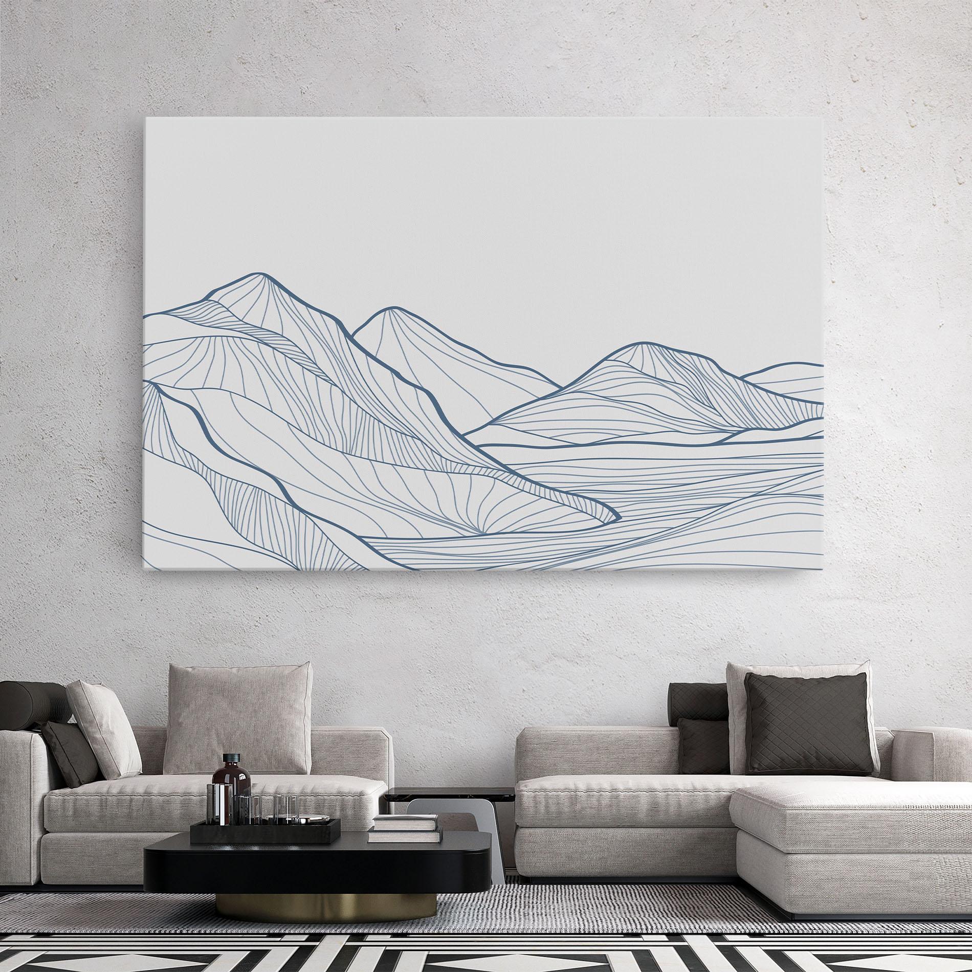 Leinwandbild Mountain Blue Line mockup 2