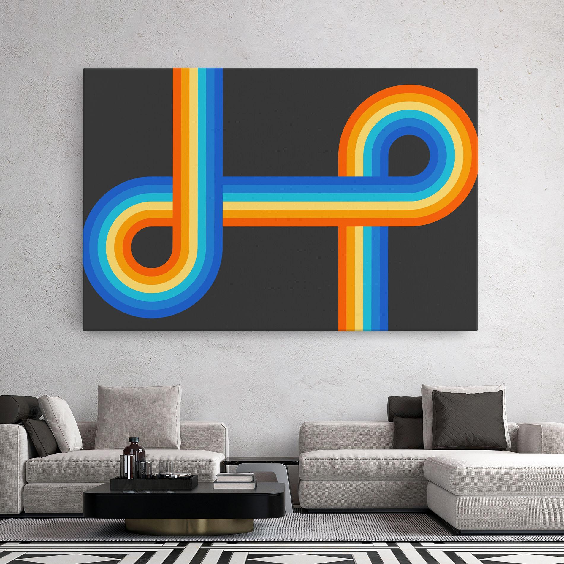 Leinwandbild Vintage Ranbow mockup 2