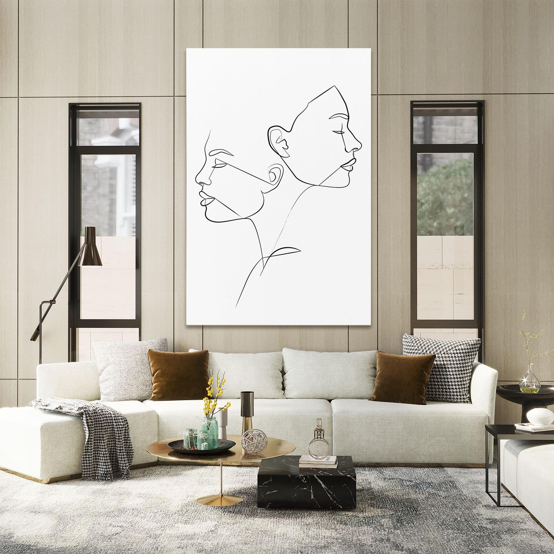 Leinwandbild Female Black Line mockup 2