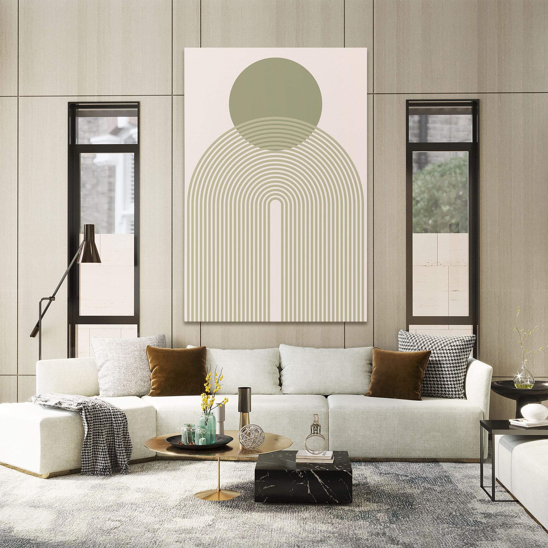 Leinwandbild Green Circle Lines mockup 2