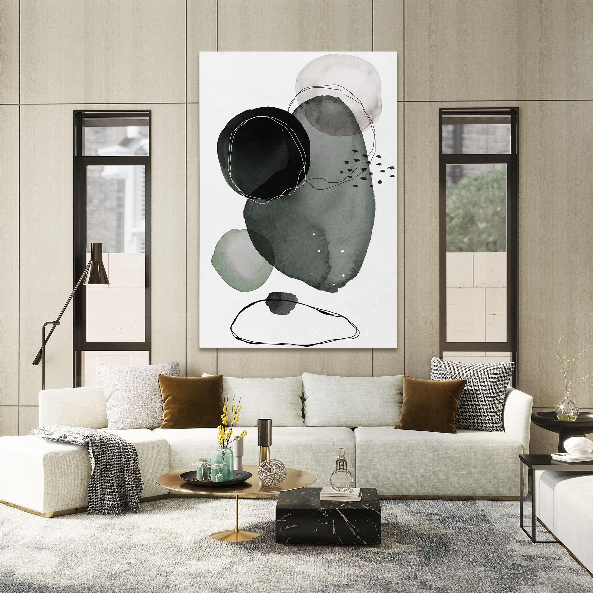 Leinwandbild Green Watercolor mockup 2