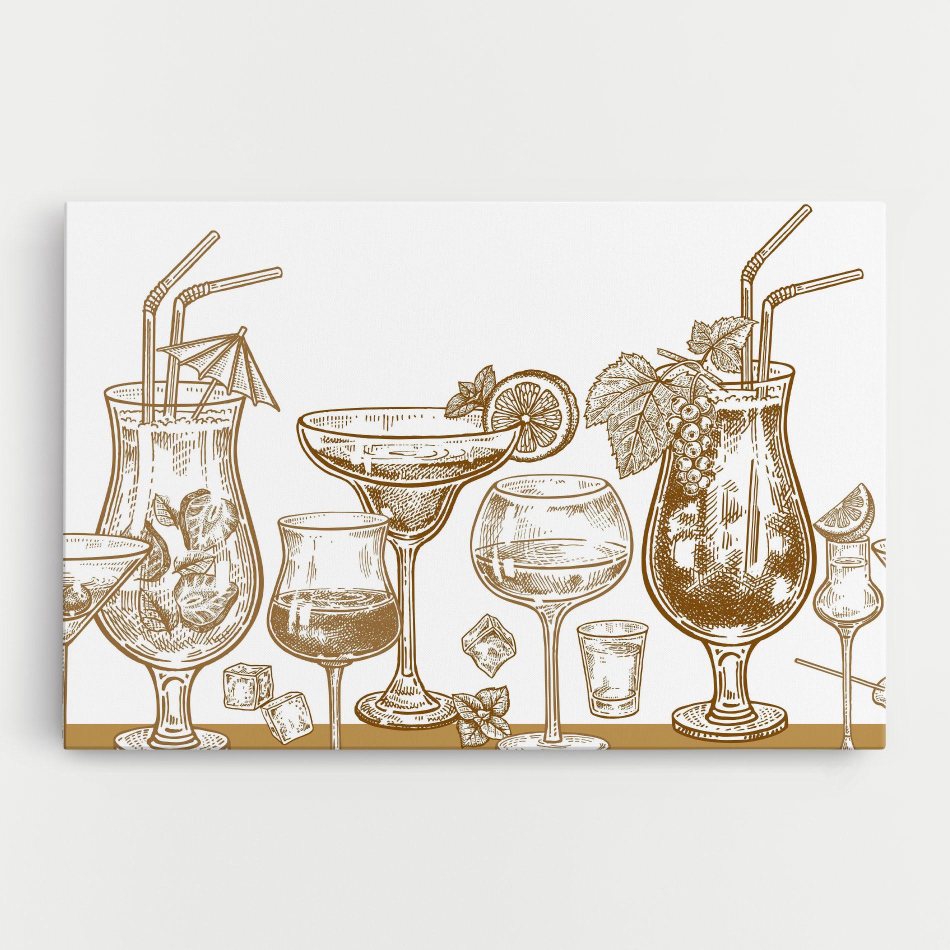 Leinwandbild Brown Line Drinks mockup 0