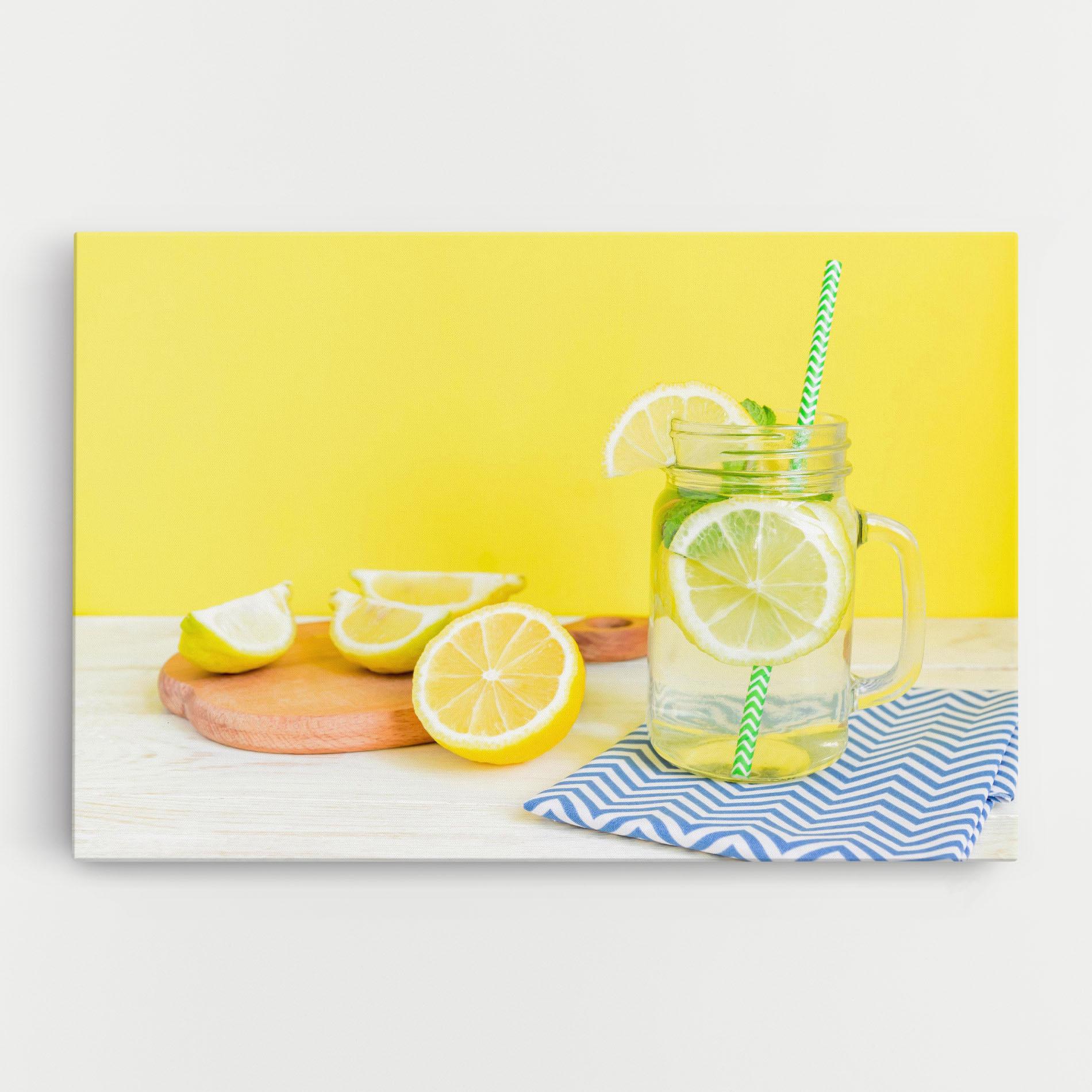 Leinwandbild Citrus Lemonade Water mockup 0