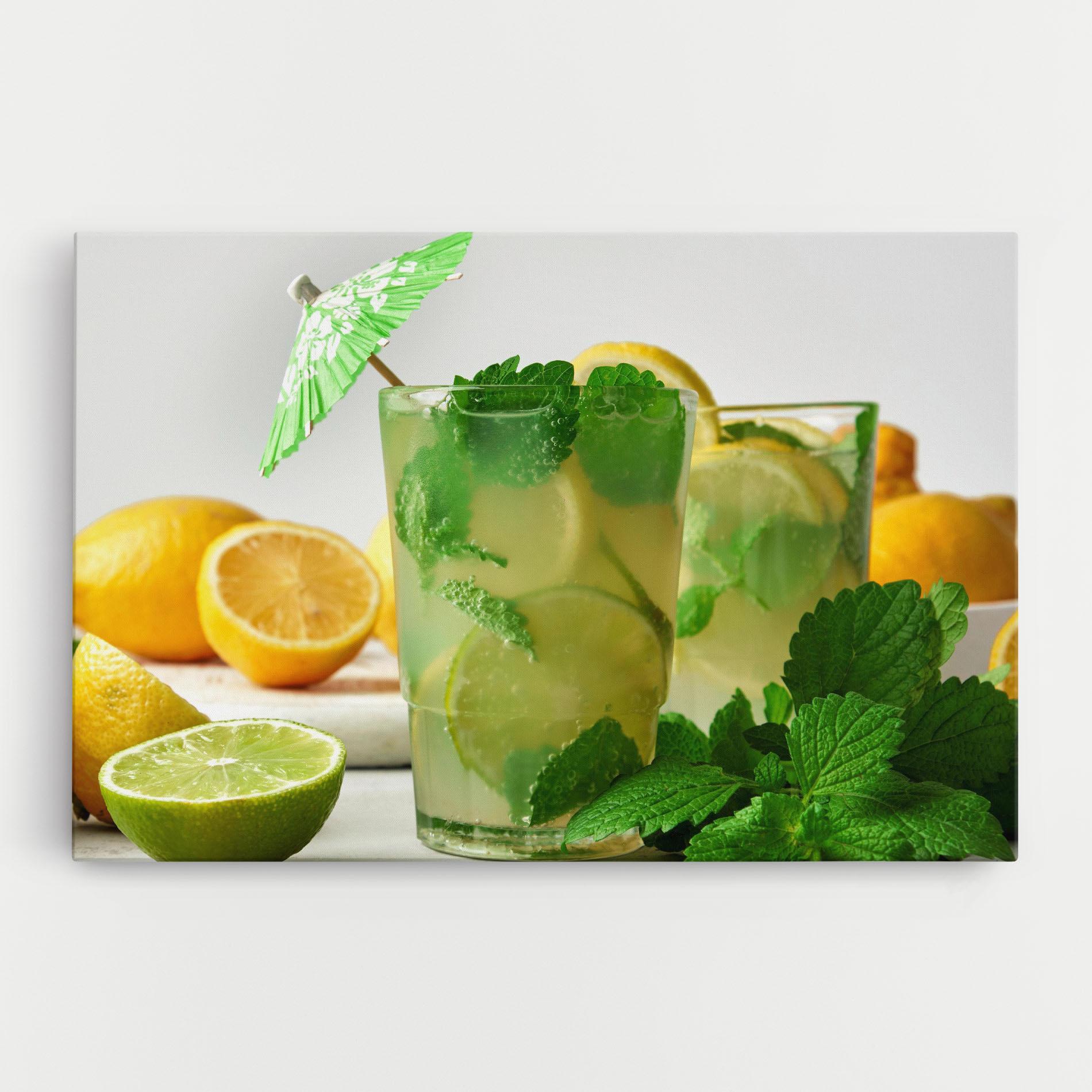 Leinwandbild Mint Leaves Lemonade mockup 0