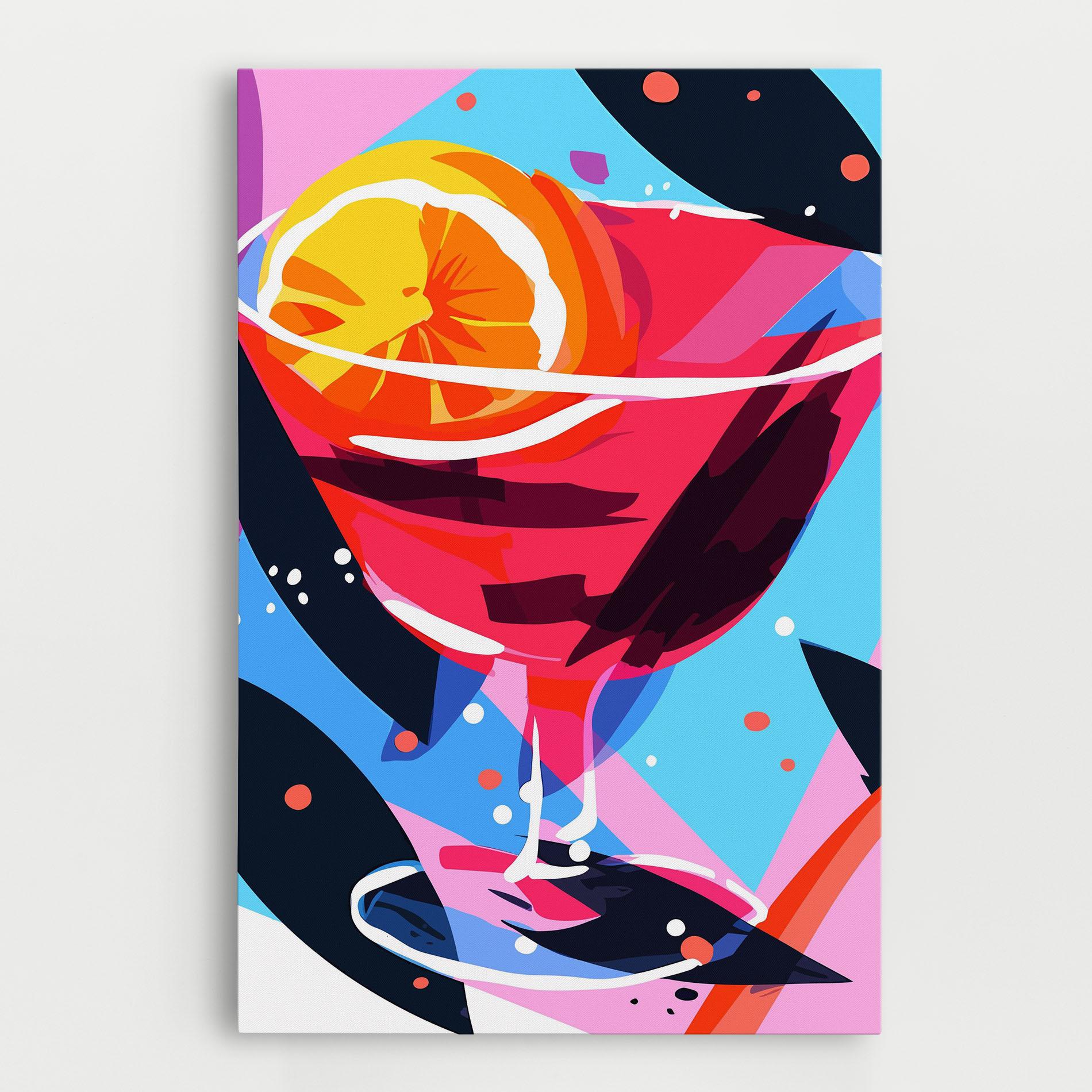 Leinwandbild Red Cocktail Art mockup 0