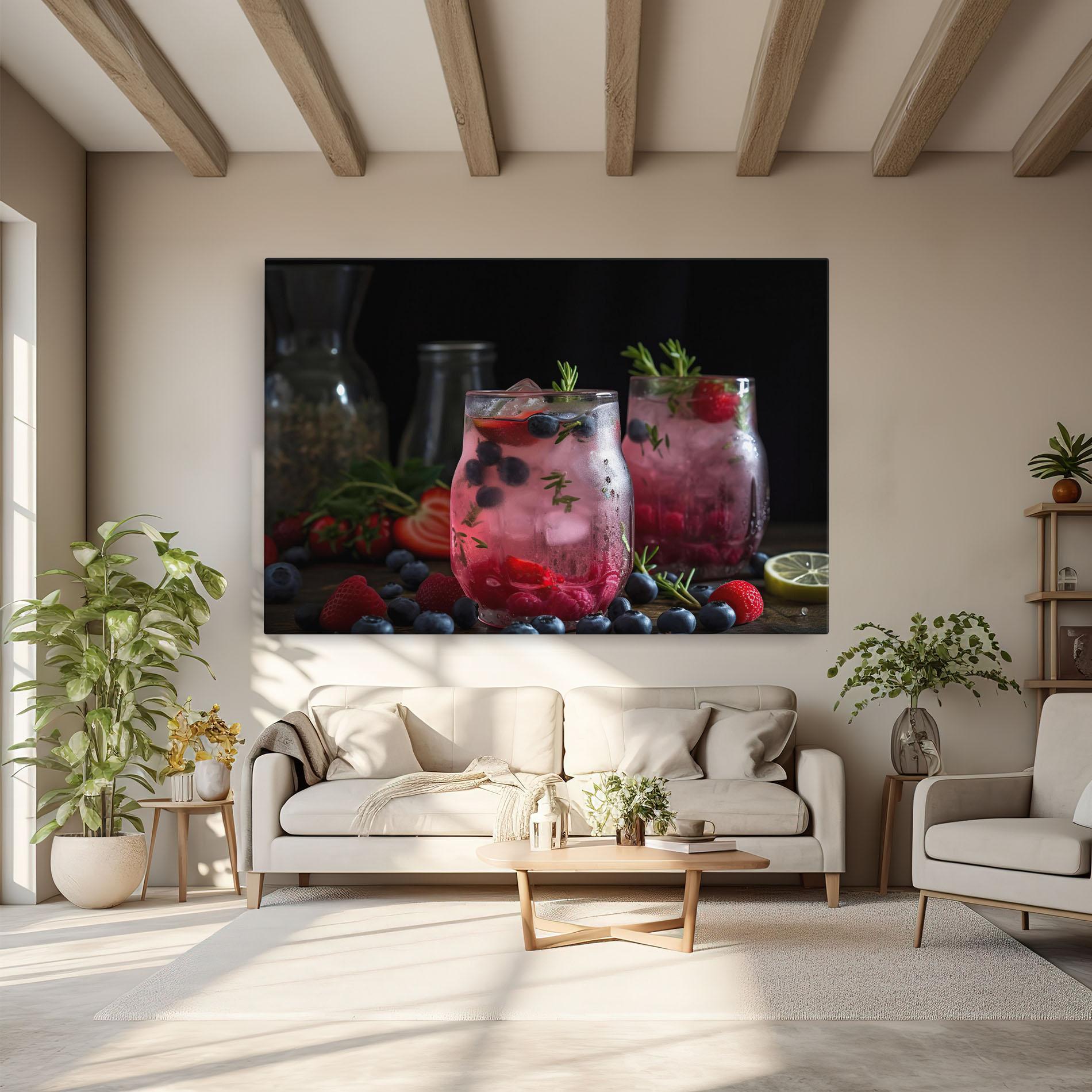 Leinwandbild Berry Ice Drink mockup 6
