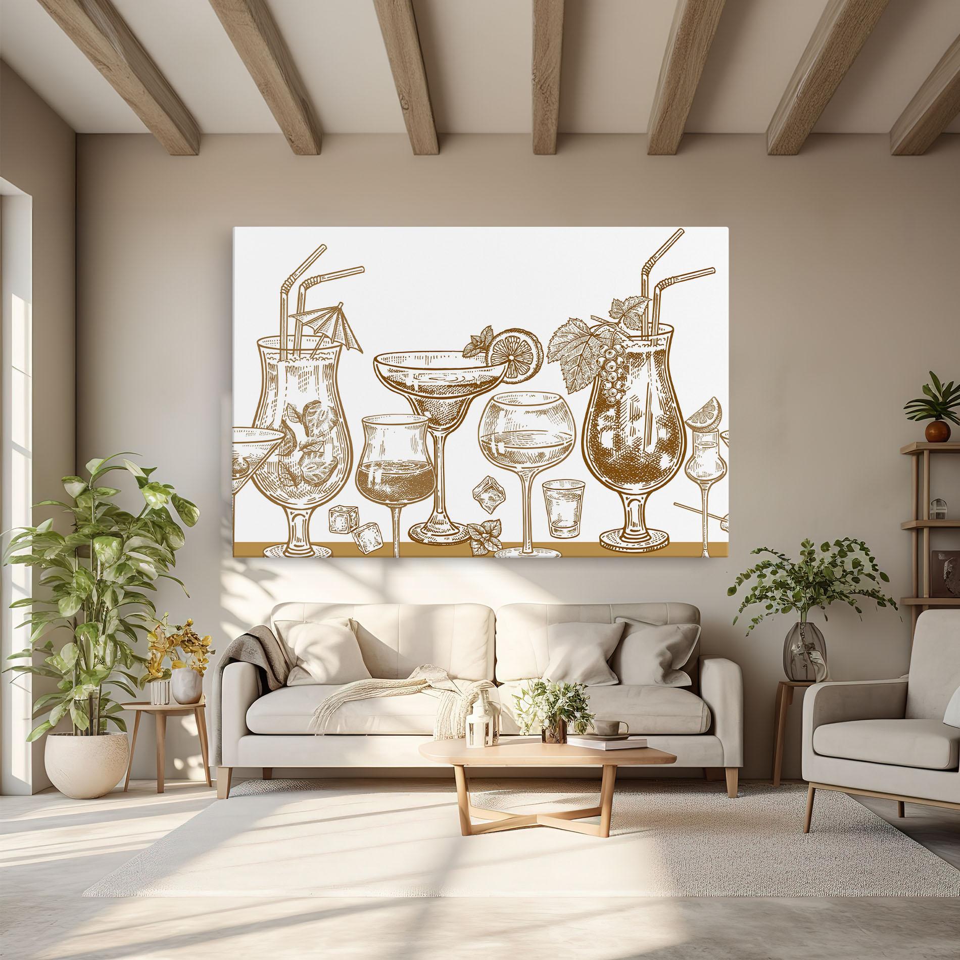 Leinwandbild Brown Line Drinks mockup 6