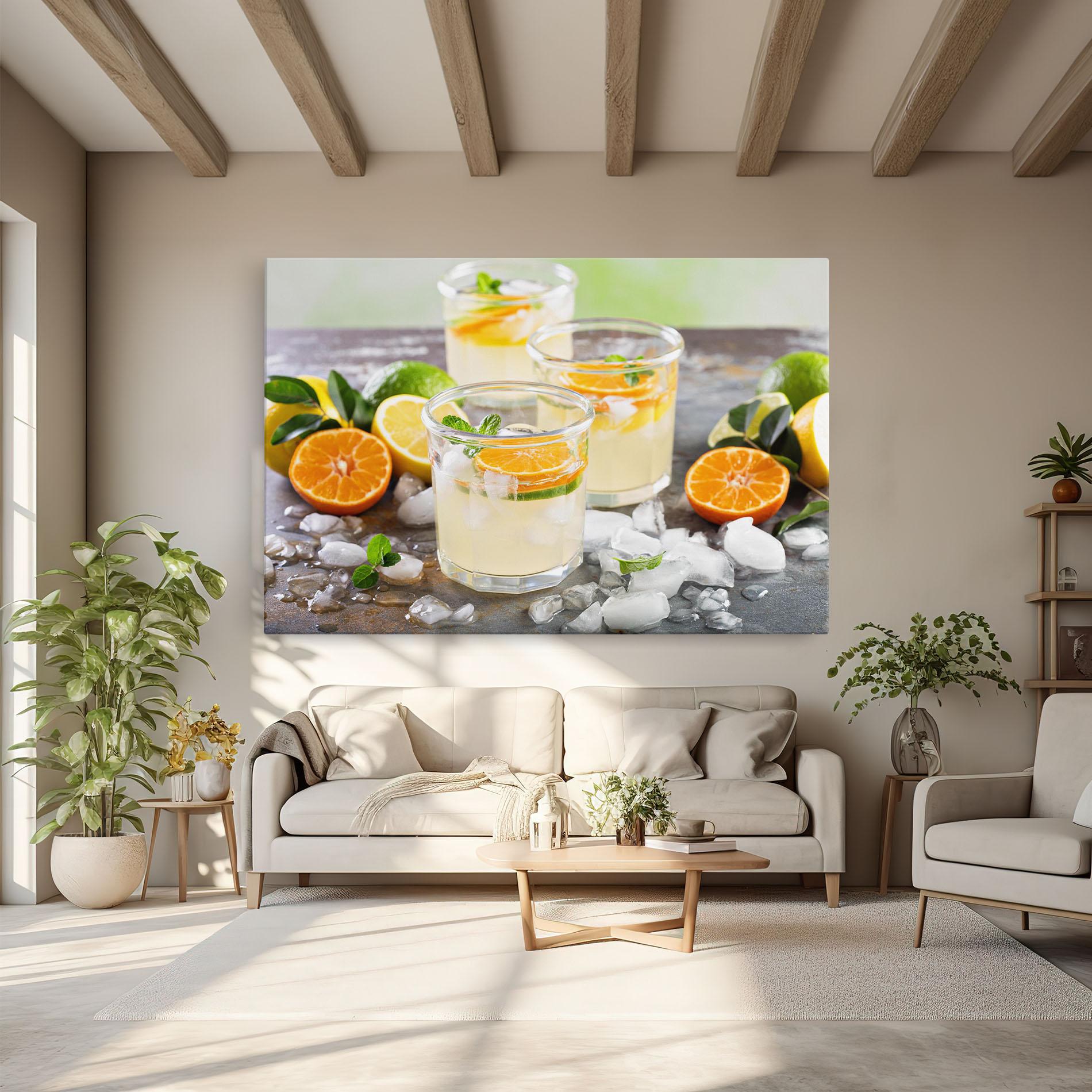 Leinwandbild Citrus Fruit Lemonade mockup 6