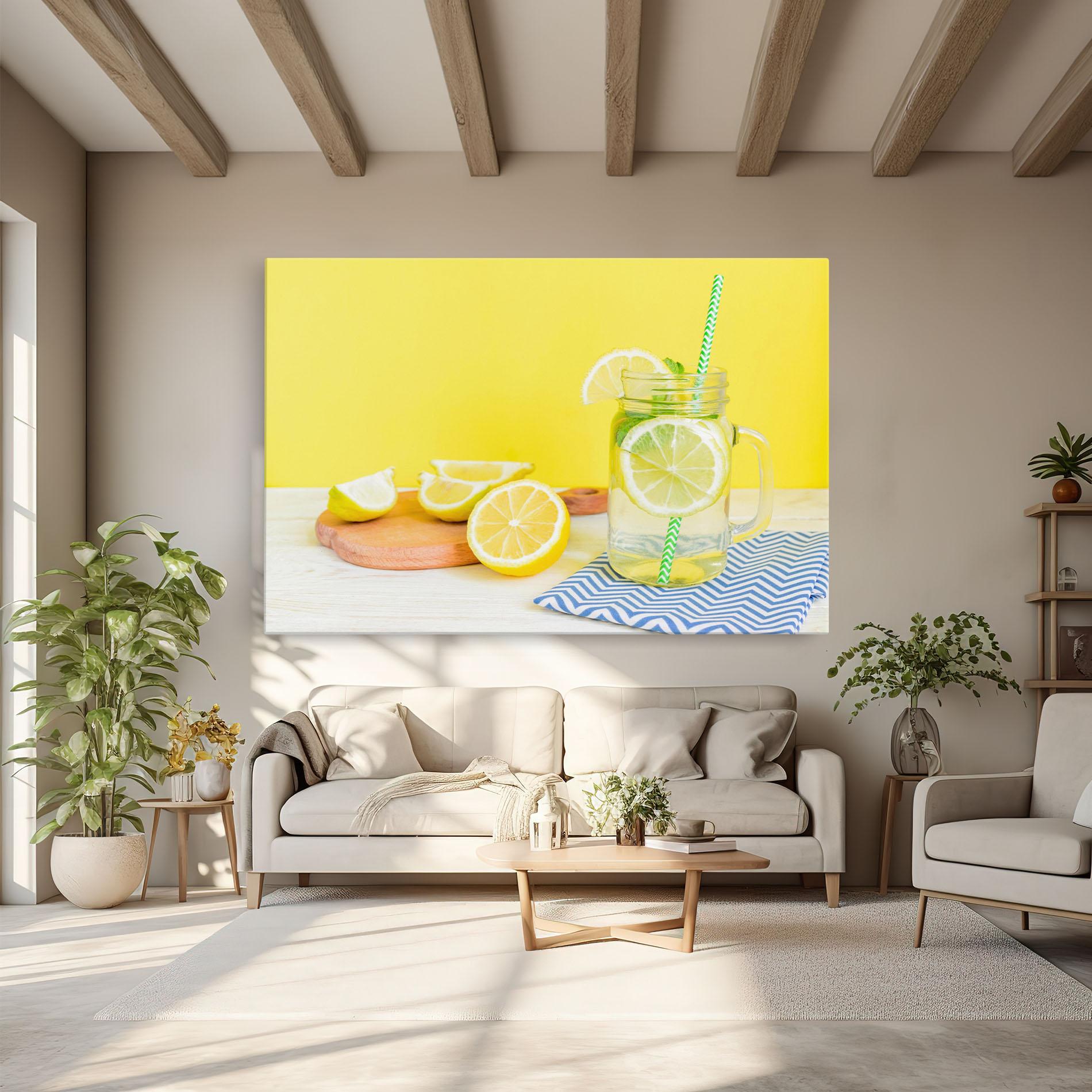Leinwandbild Citrus Lemonade Water mockup 6
