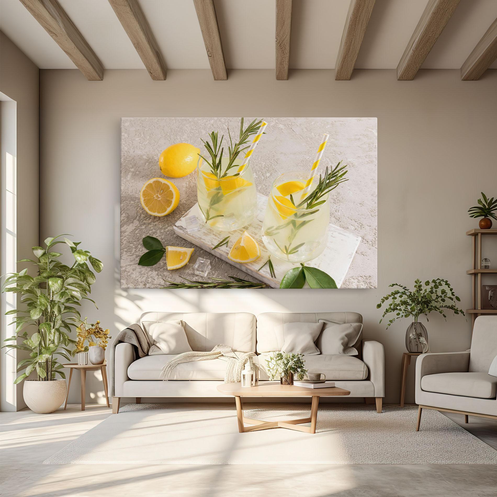 Leinwandbild Homemade Rosemary Drink mockup 6