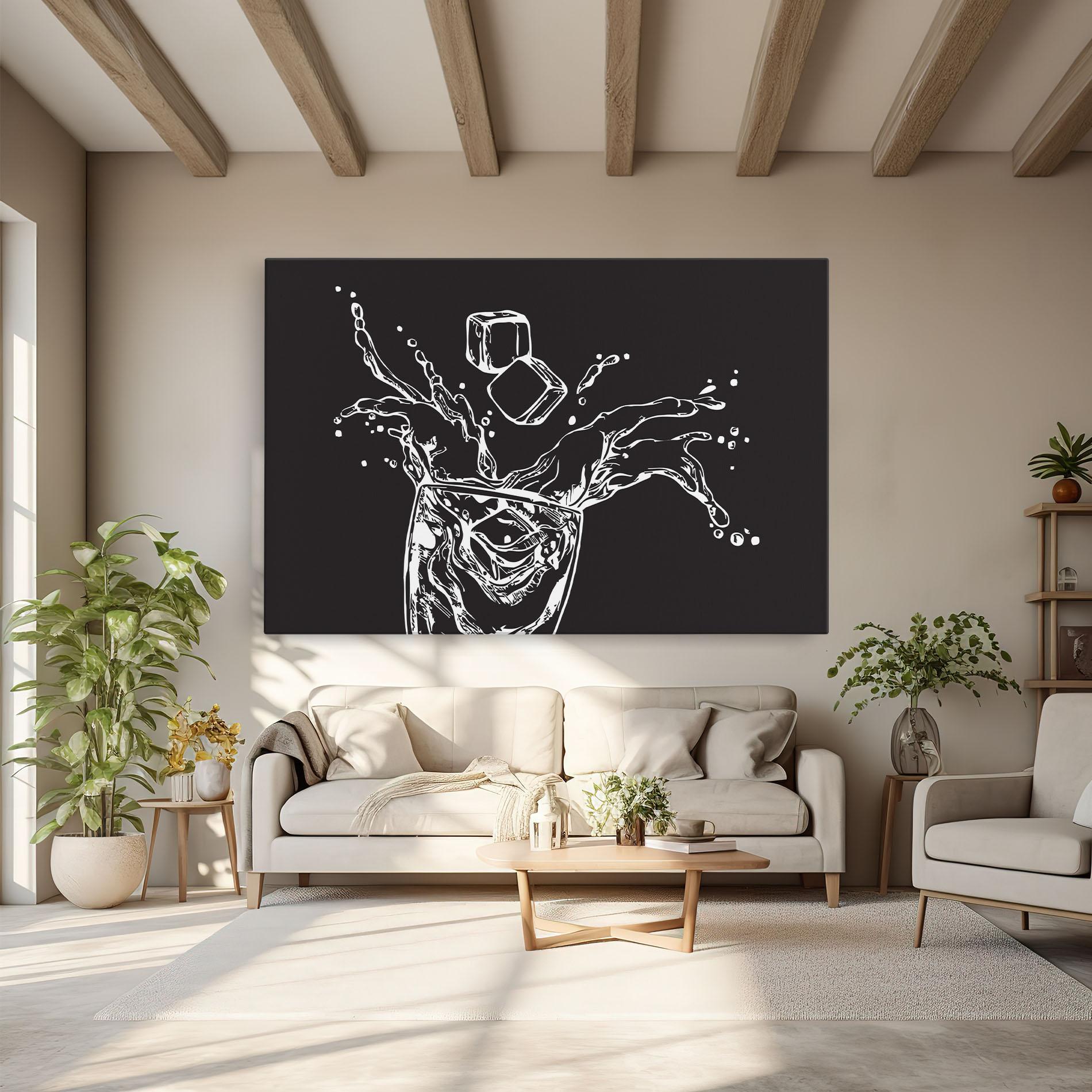 Leinwandbild Ice Splash Drink mockup 6