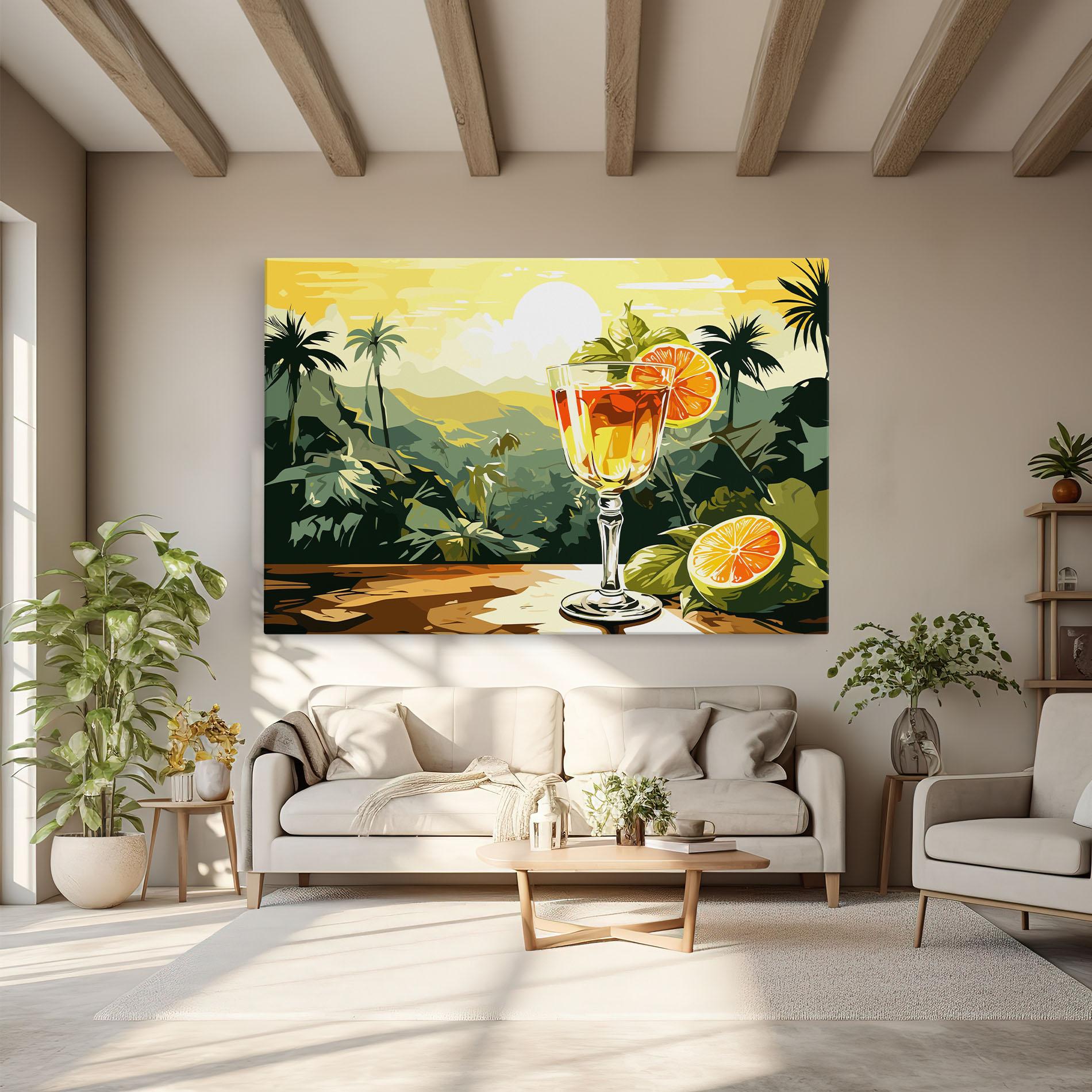 Leinwandbild Orange Drink mockup 6
