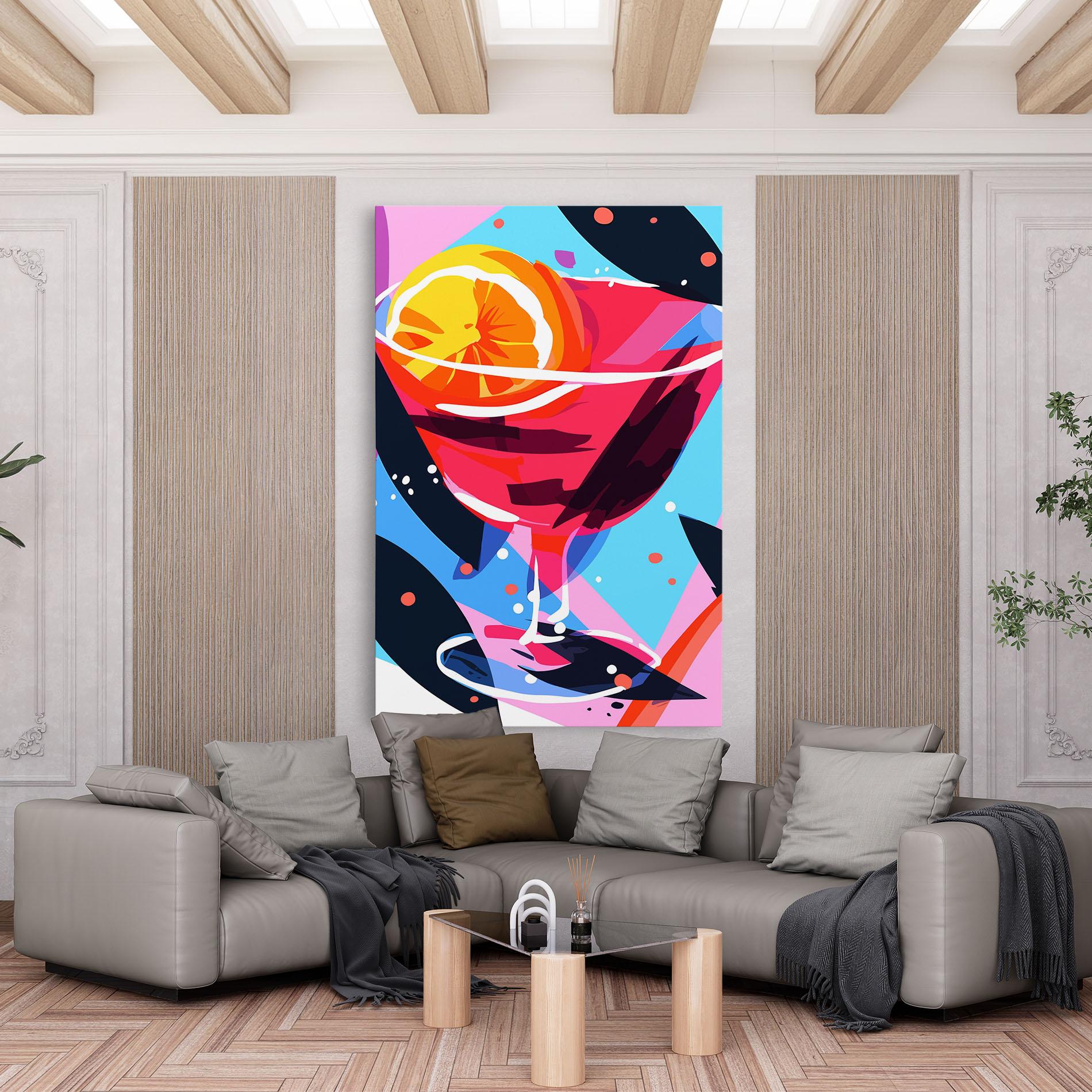 Leinwandbild Red Cocktail Art mockup 6