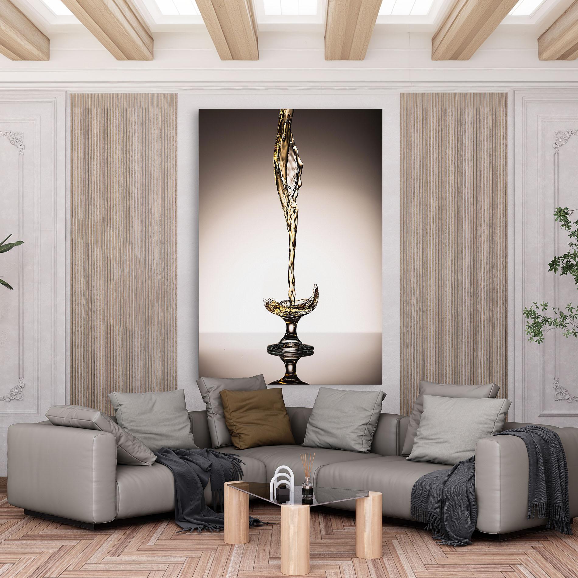 Leinwandbild White Wine Splash mockup 6