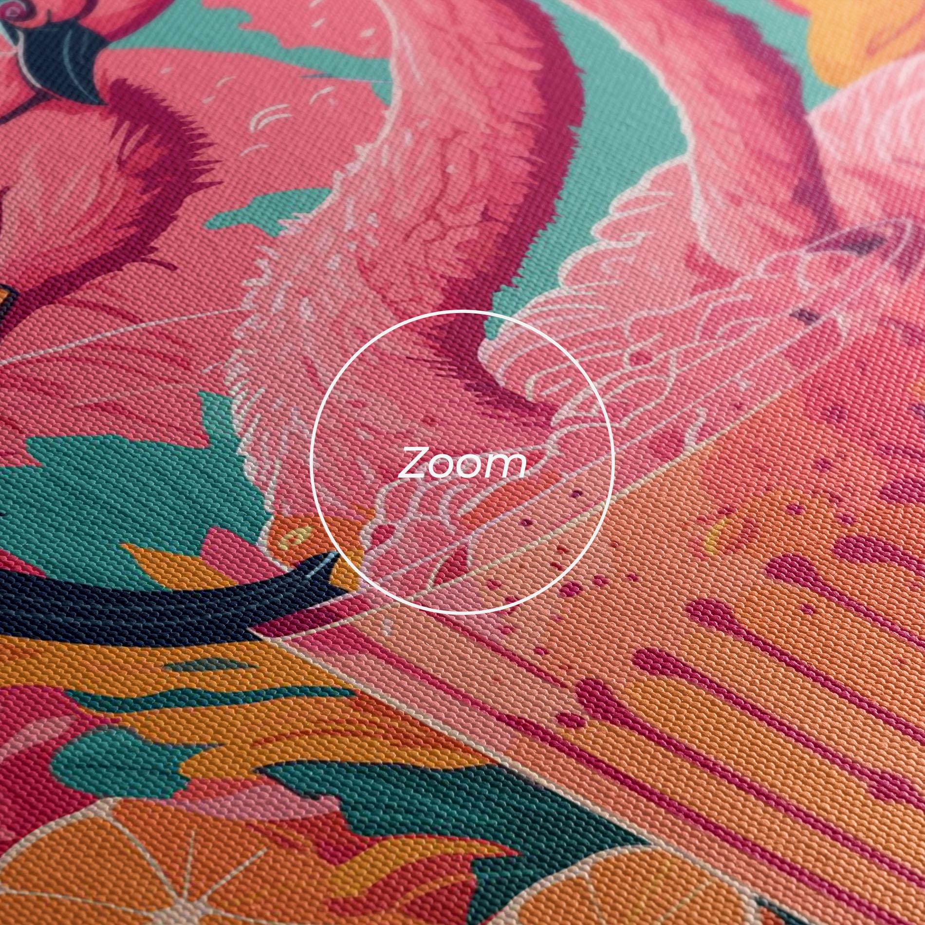 Leinwandbild Pink Bird Drink mockup 3