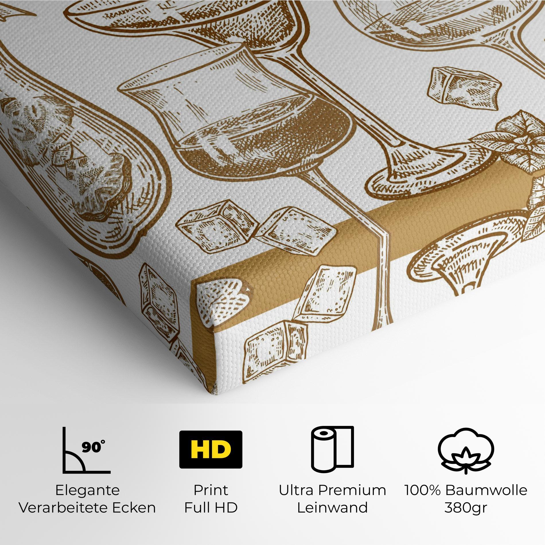 Leinwandbild Brown Line Drinks mockup 4