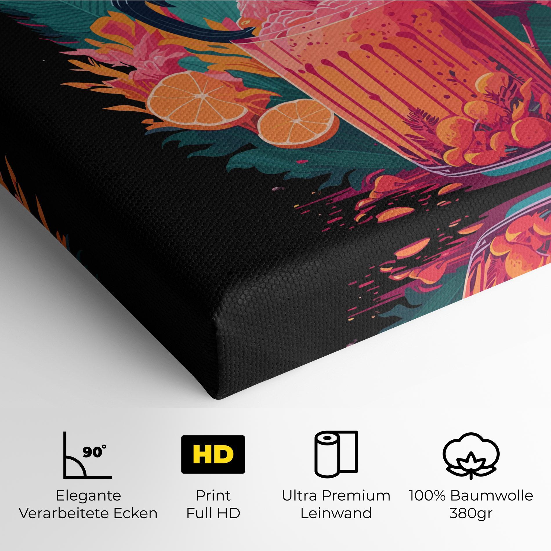 Leinwandbild Pink Bird Drink mockup 4