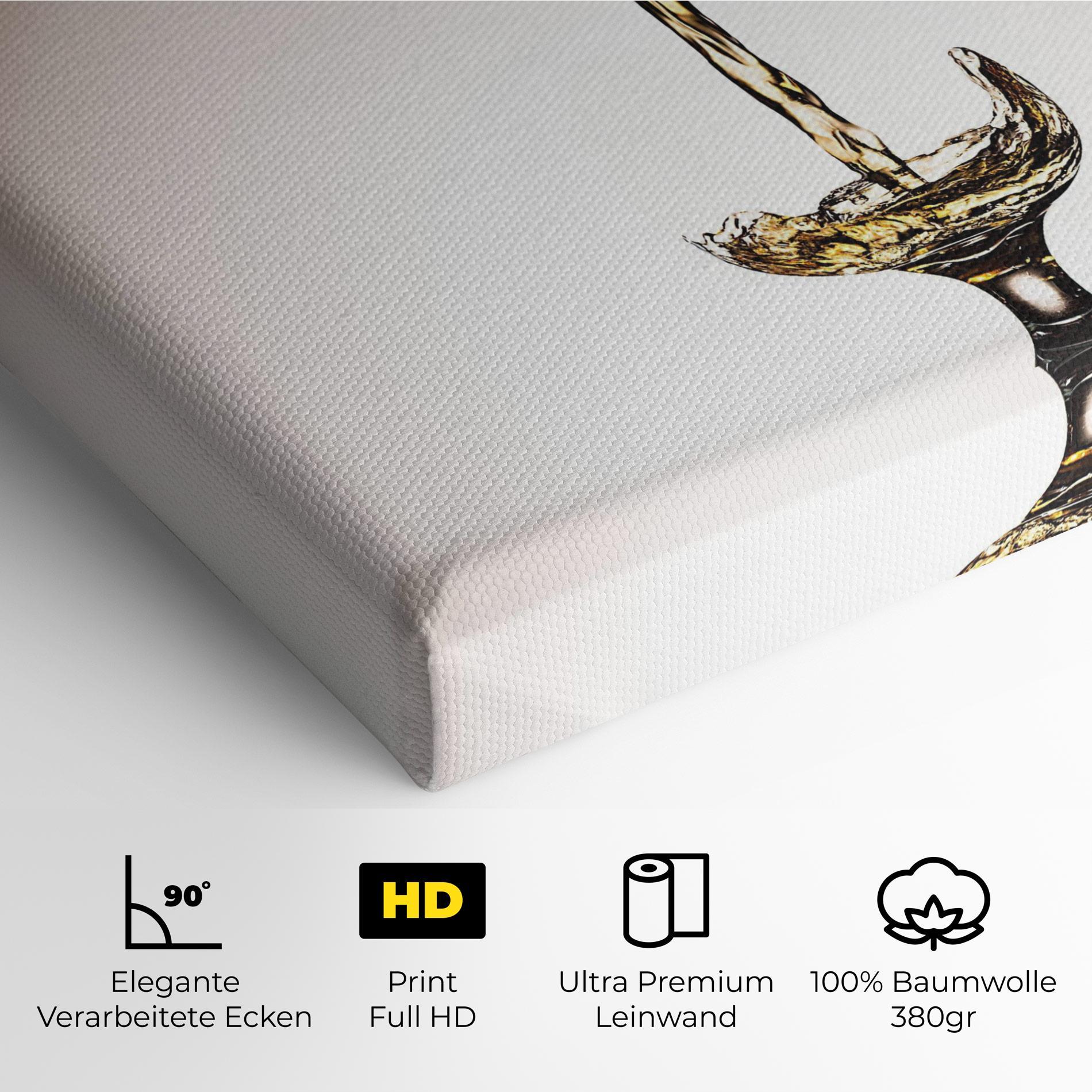 Leinwandbild White Wine Splash mockup 4