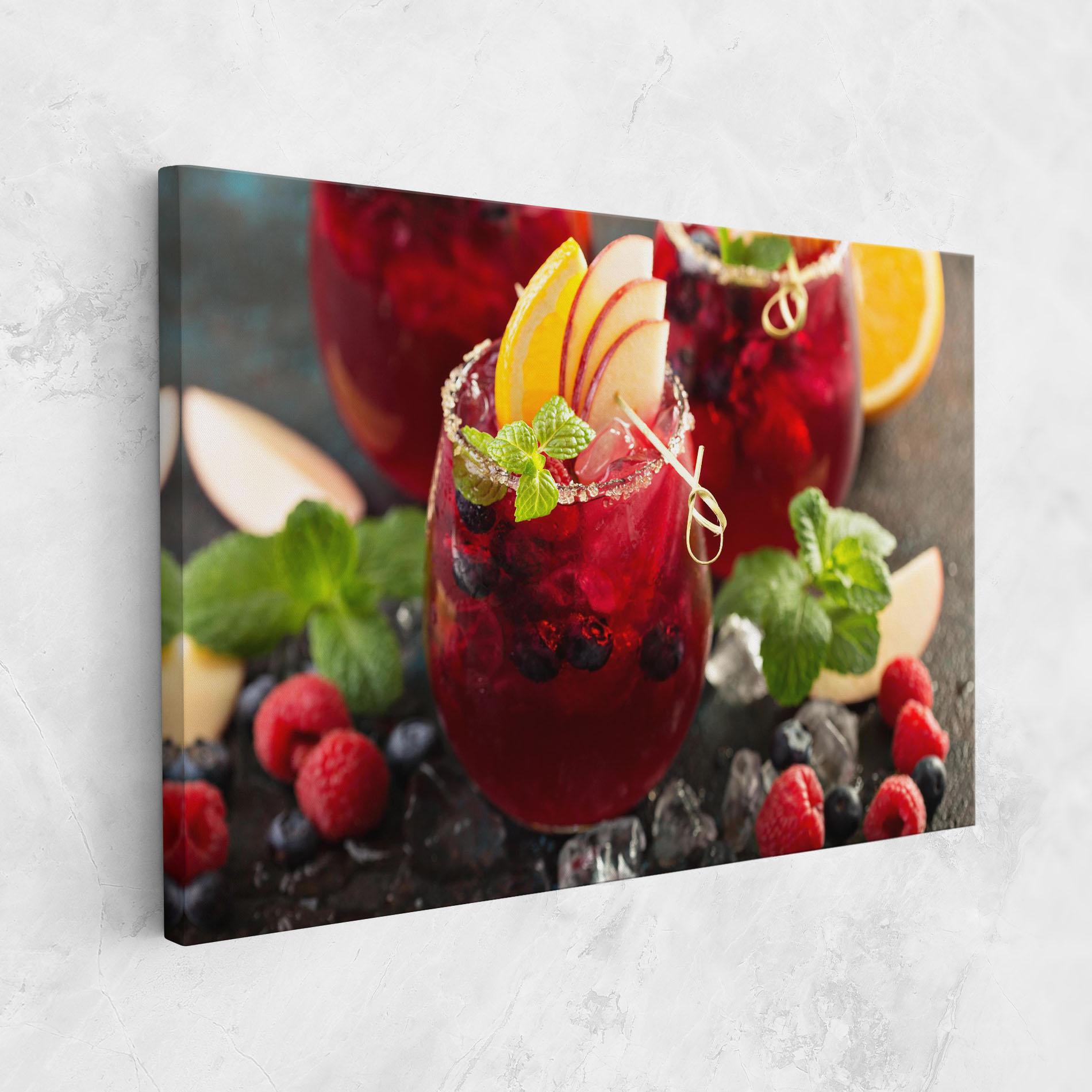 Leinwandbild Berry Drink mockup 1