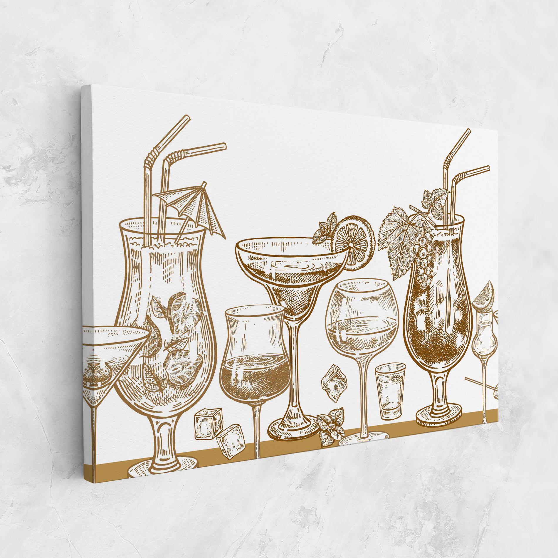 Leinwandbild Brown Line Drinks mockup 1