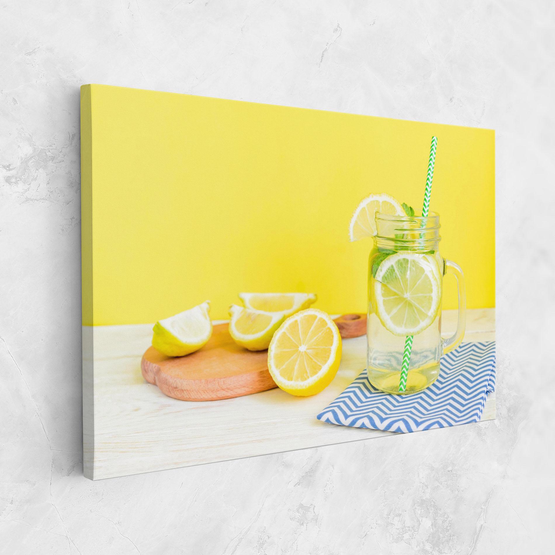 Leinwandbild Citrus Lemonade Water mockup 1