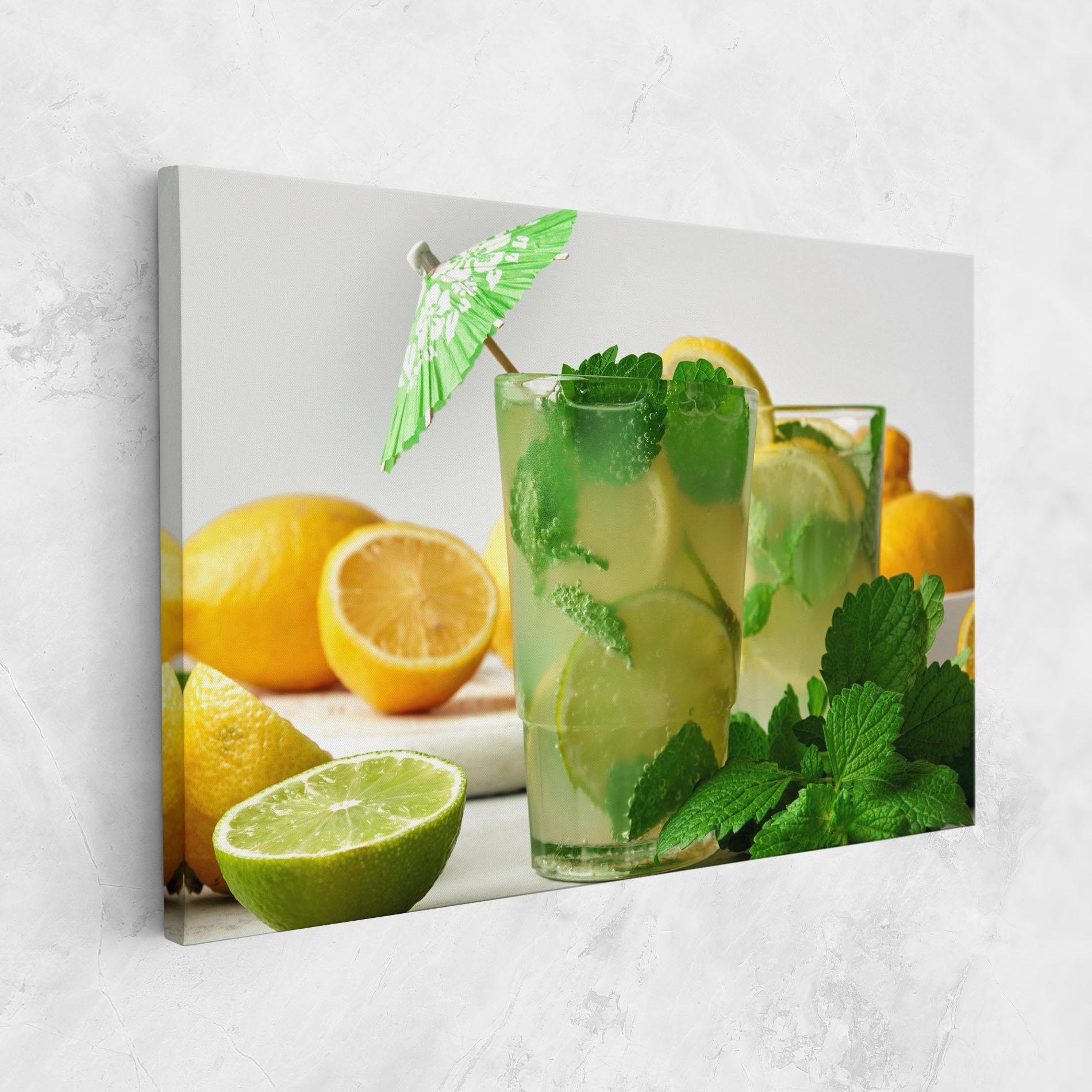 Leinwandbild Mint Leaves Lemonade mockup 1