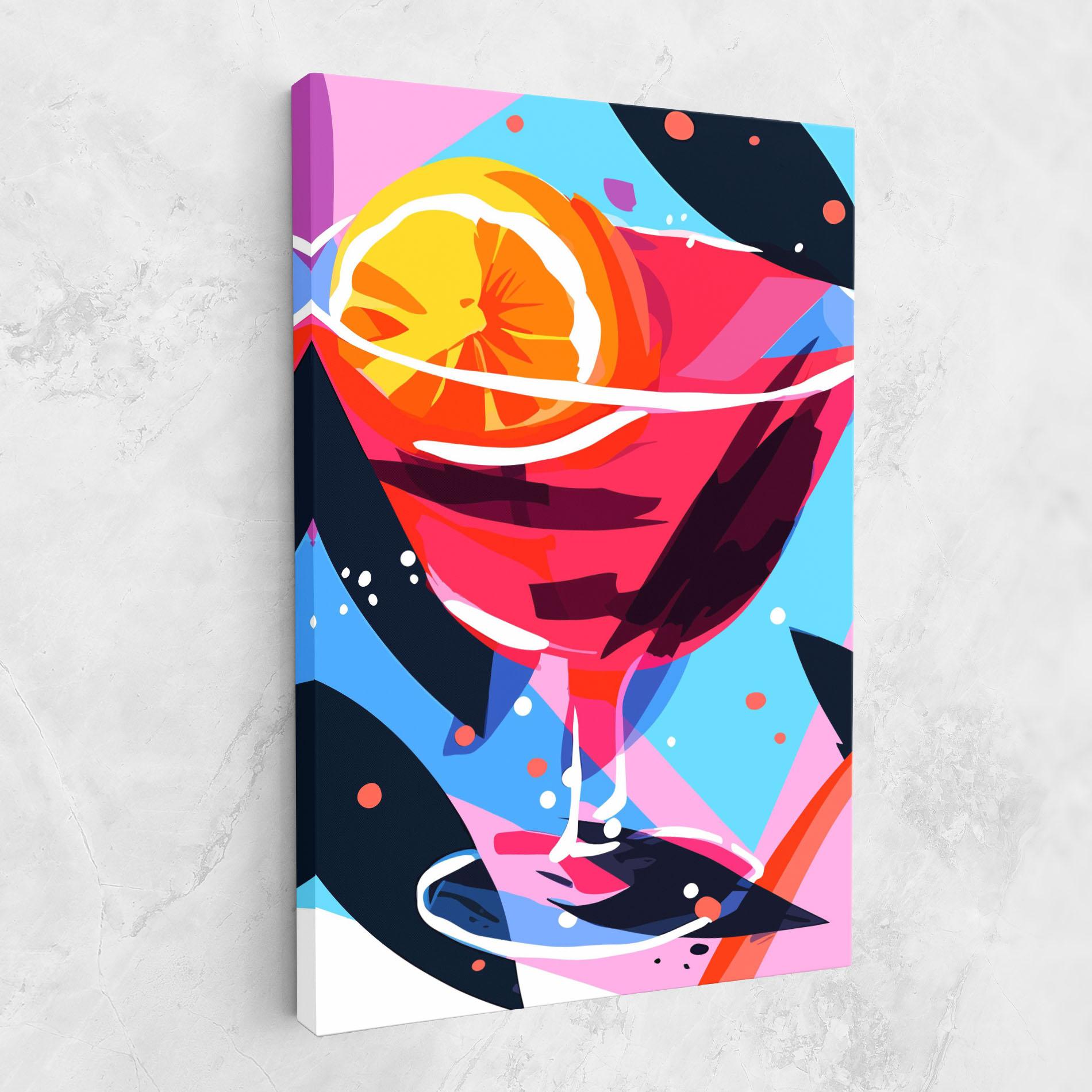 Leinwandbild Red Cocktail Art mockup 1
