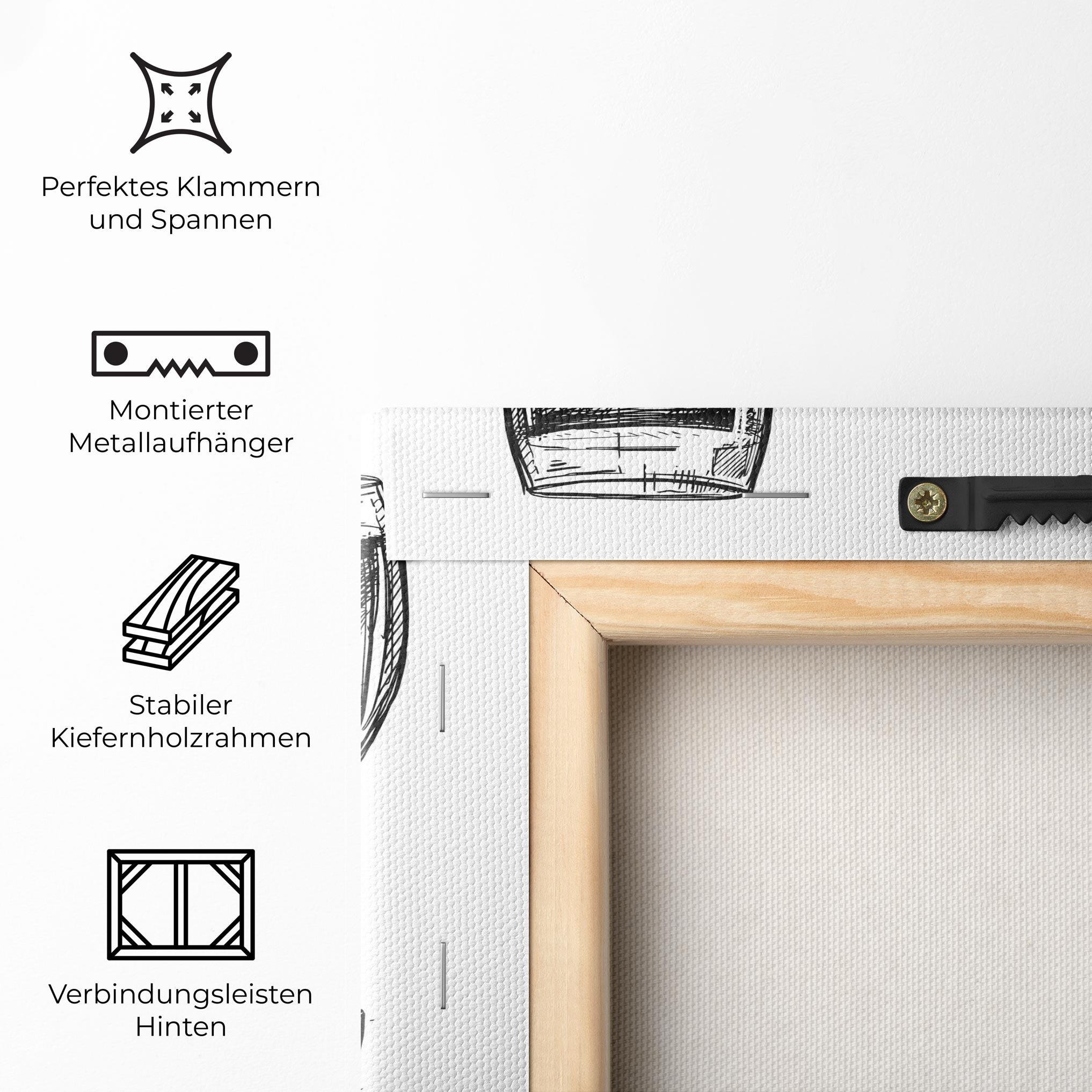 Leinwandbild Black Line Drinks mockup 5