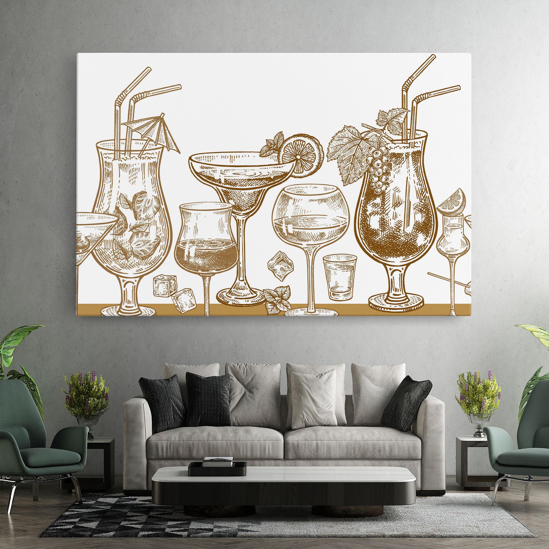 Leinwandbild Brown Line Drinks mockup 7