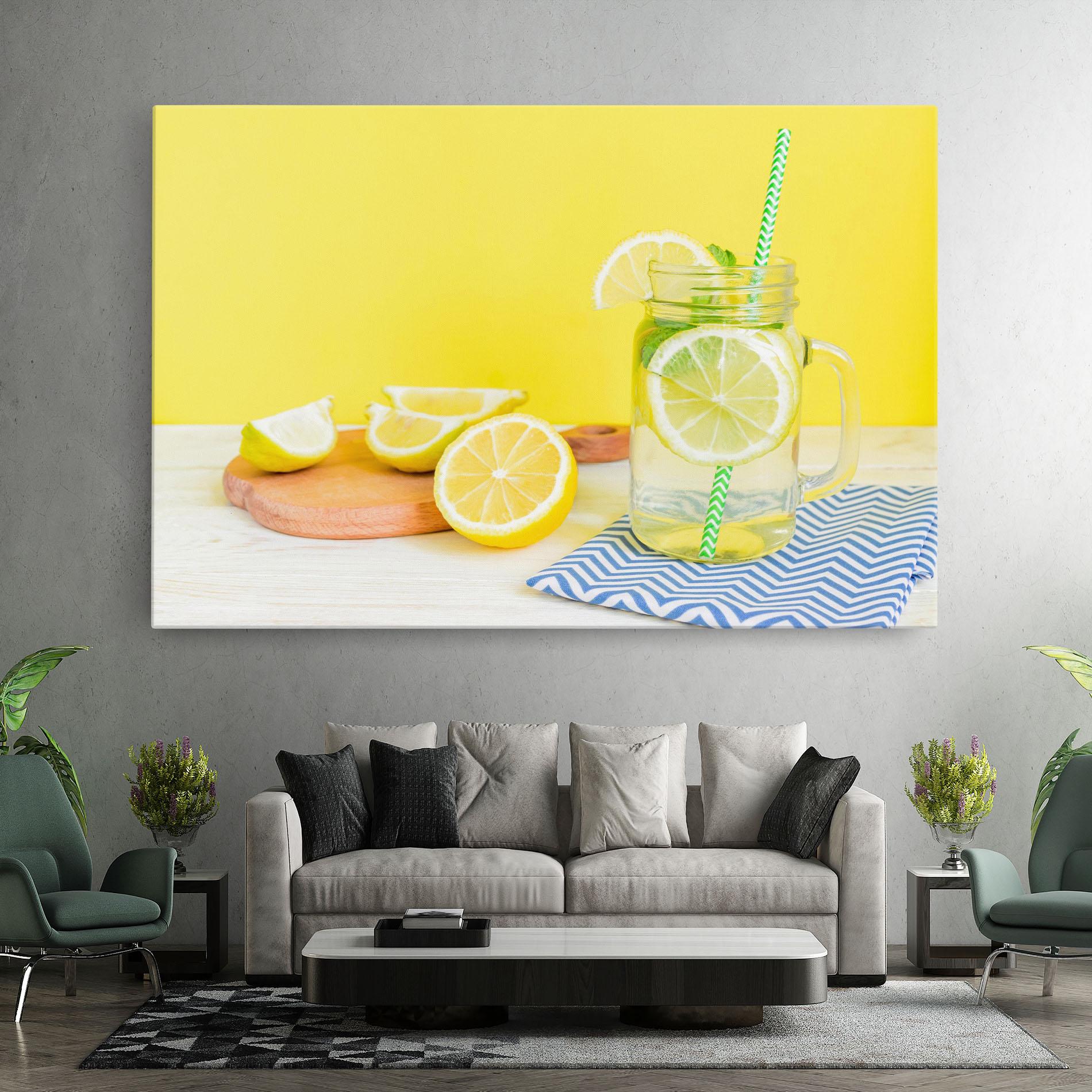 Leinwandbild Citrus Lemonade Water mockup 7