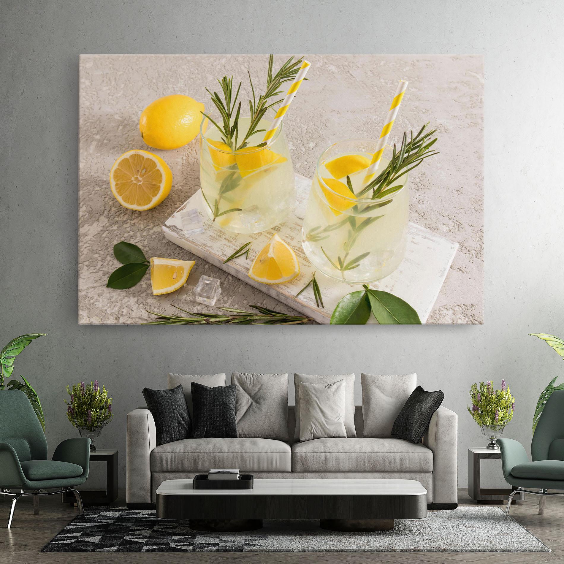 Leinwandbild Homemade Rosemary Drink mockup 7