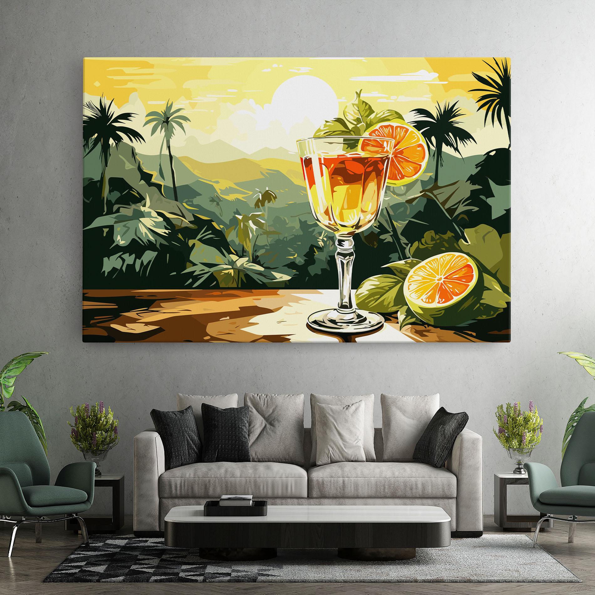 Leinwandbild Orange Drink mockup 7