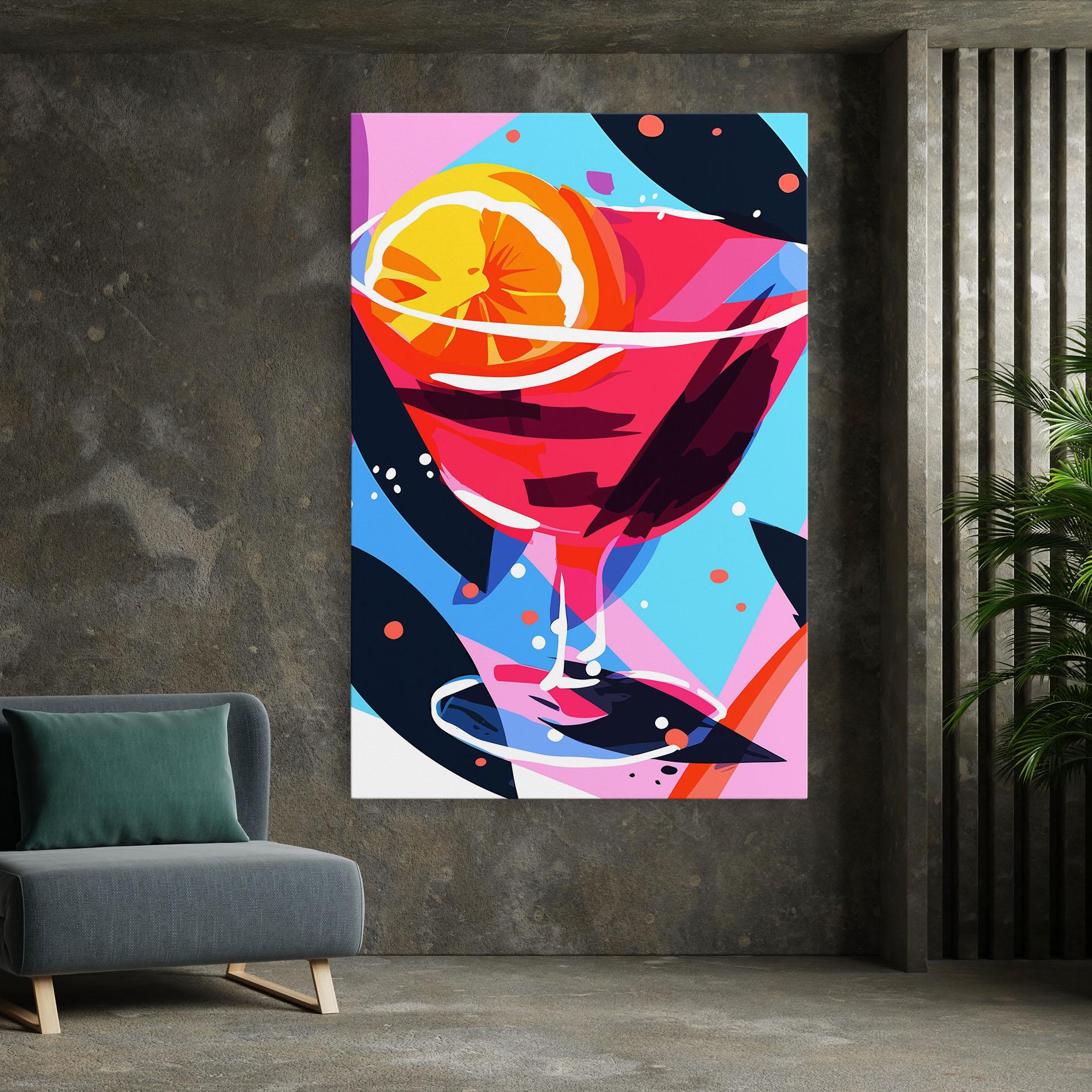 Leinwandbild Red Cocktail Art mockup 7