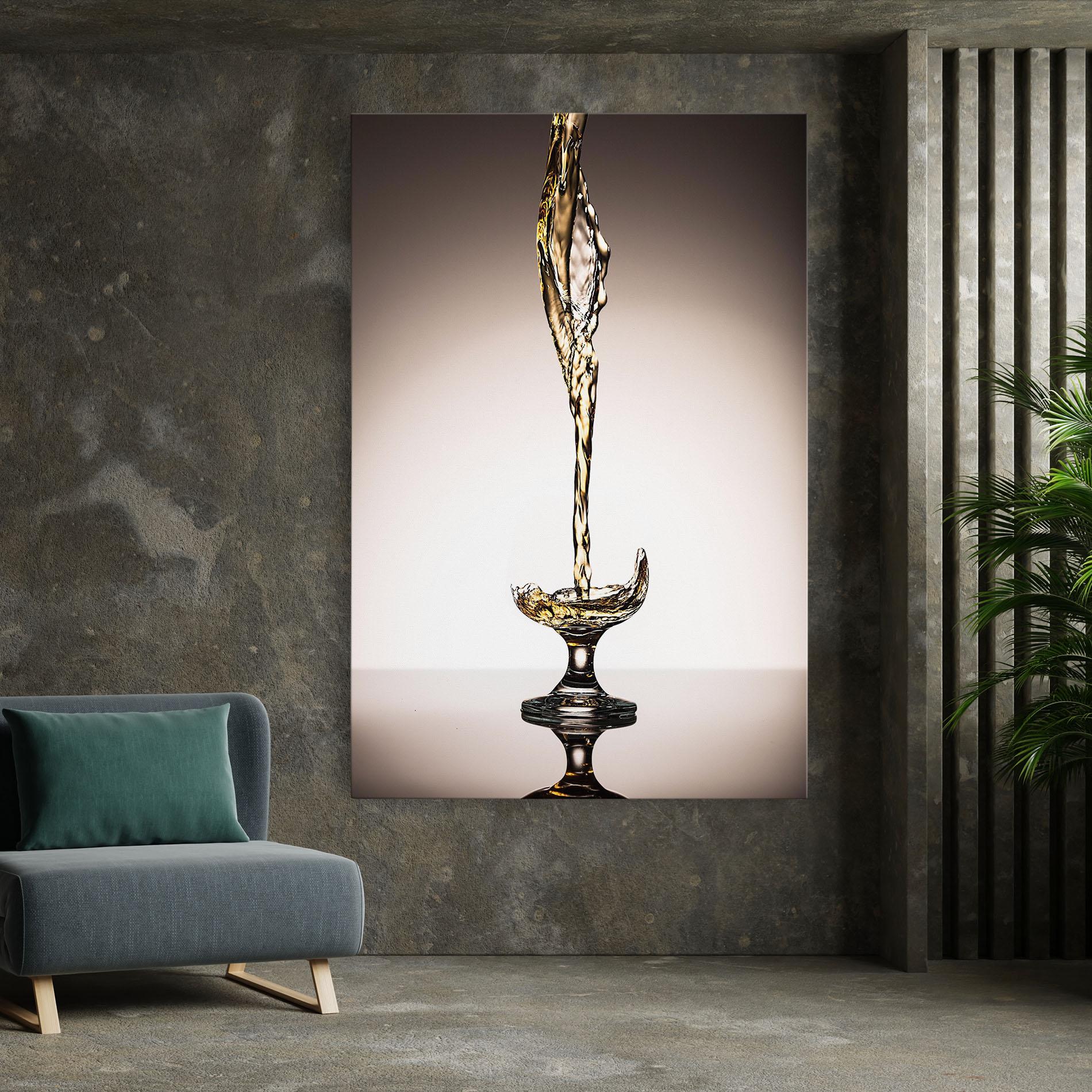 Leinwandbild White Wine Splash mockup 7