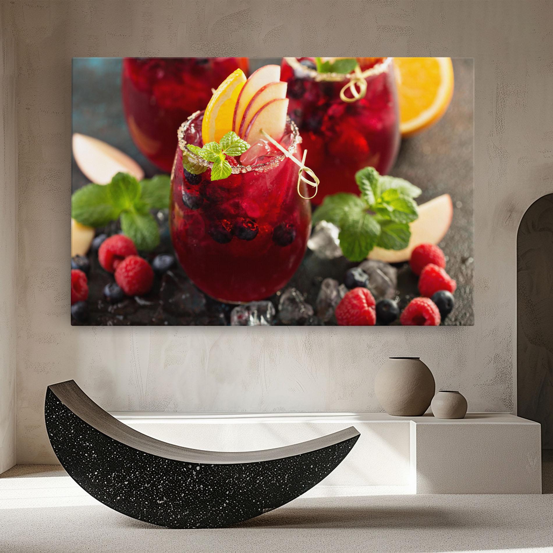 Leinwandbild Berry Drink mockup 8