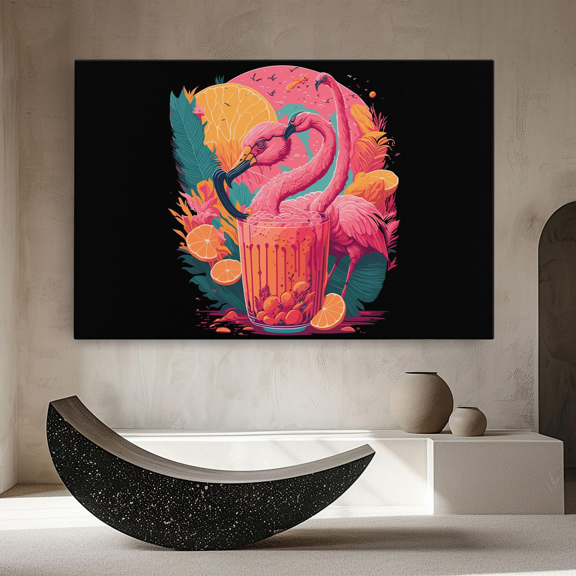Leinwandbild Pink Bird Drink mockup 8