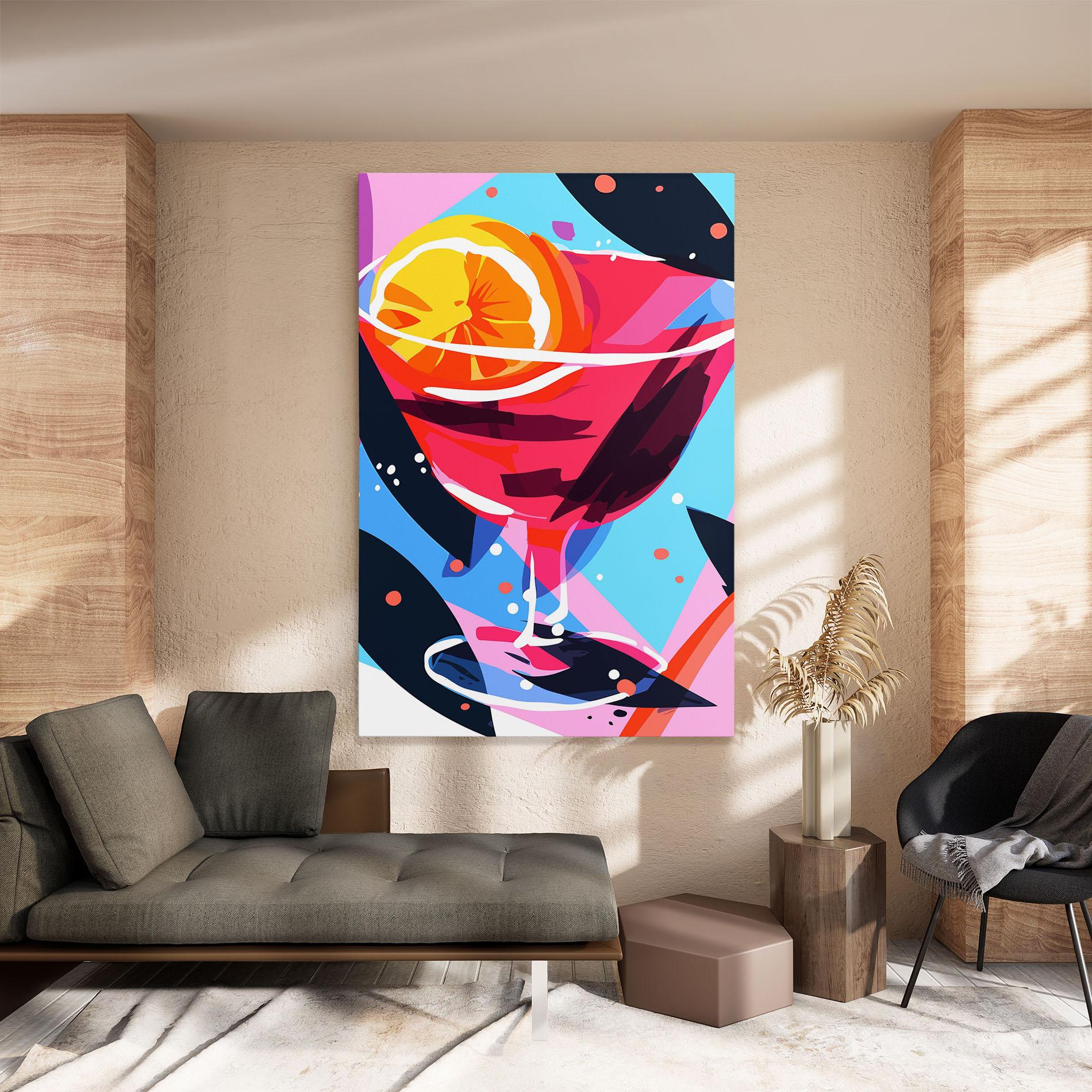 Leinwandbild Red Cocktail Art mockup 8