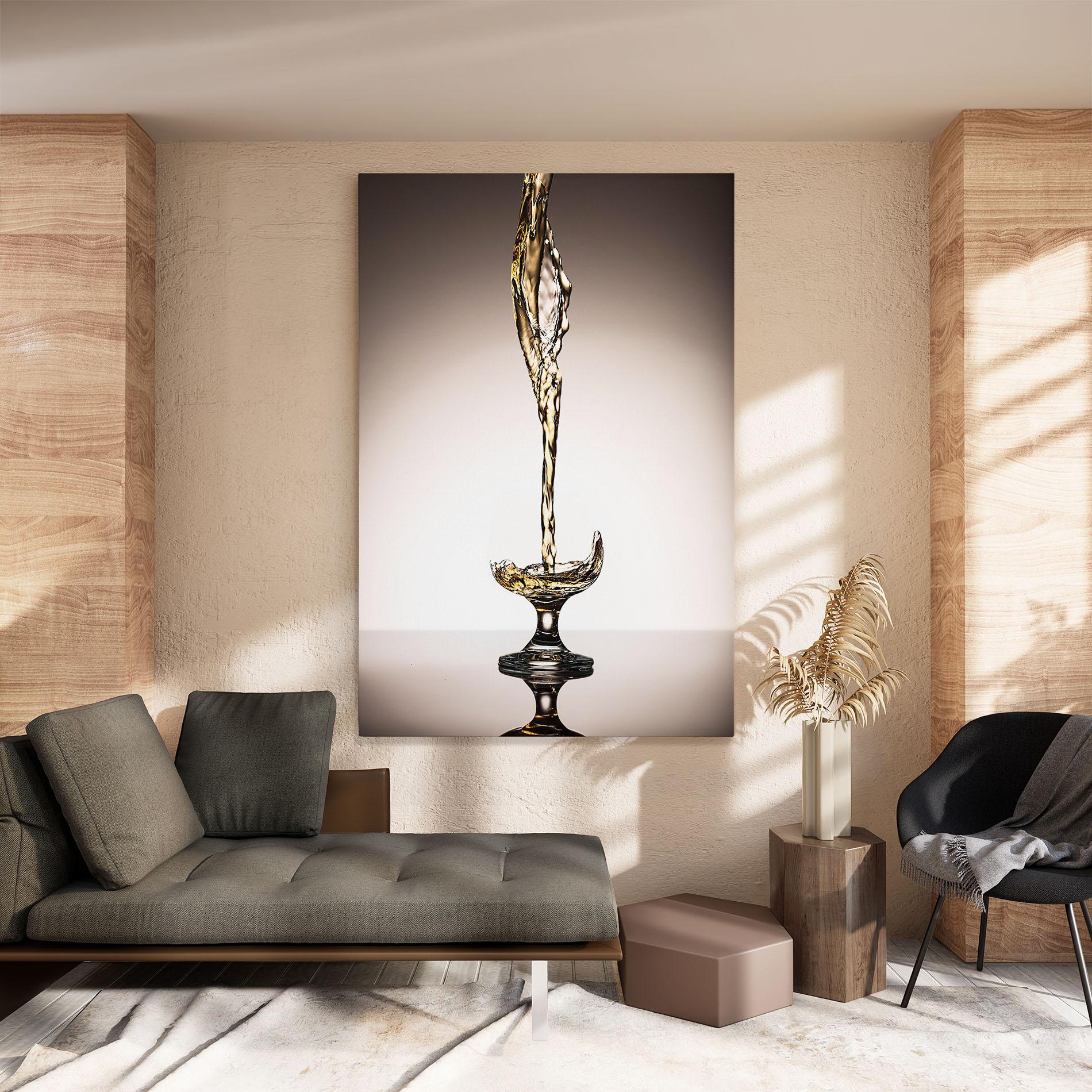 Leinwandbild White Wine Splash mockup 8