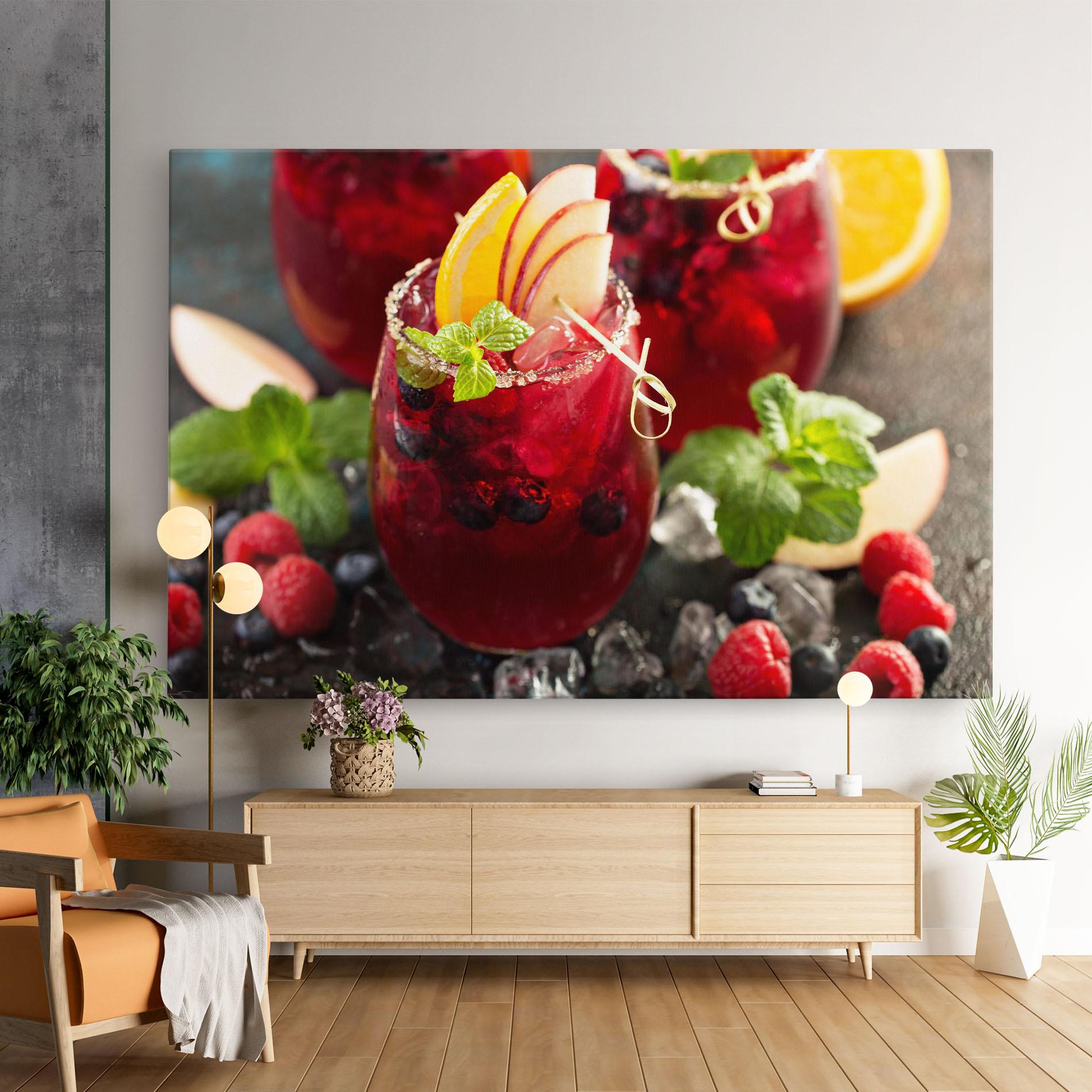 Leinwandbild Berry Drink mockup 9