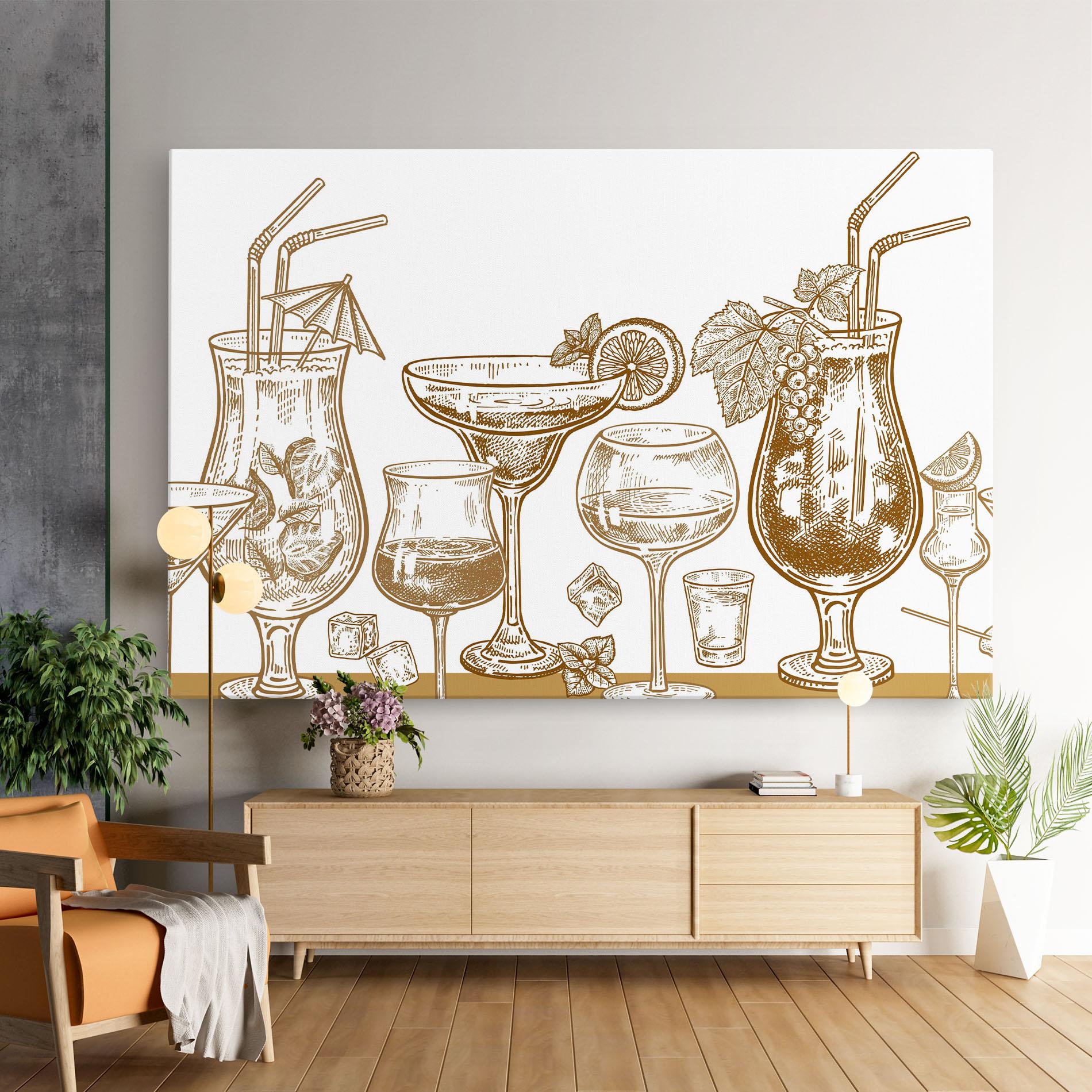 Leinwandbild Brown Line Drinks mockup 9