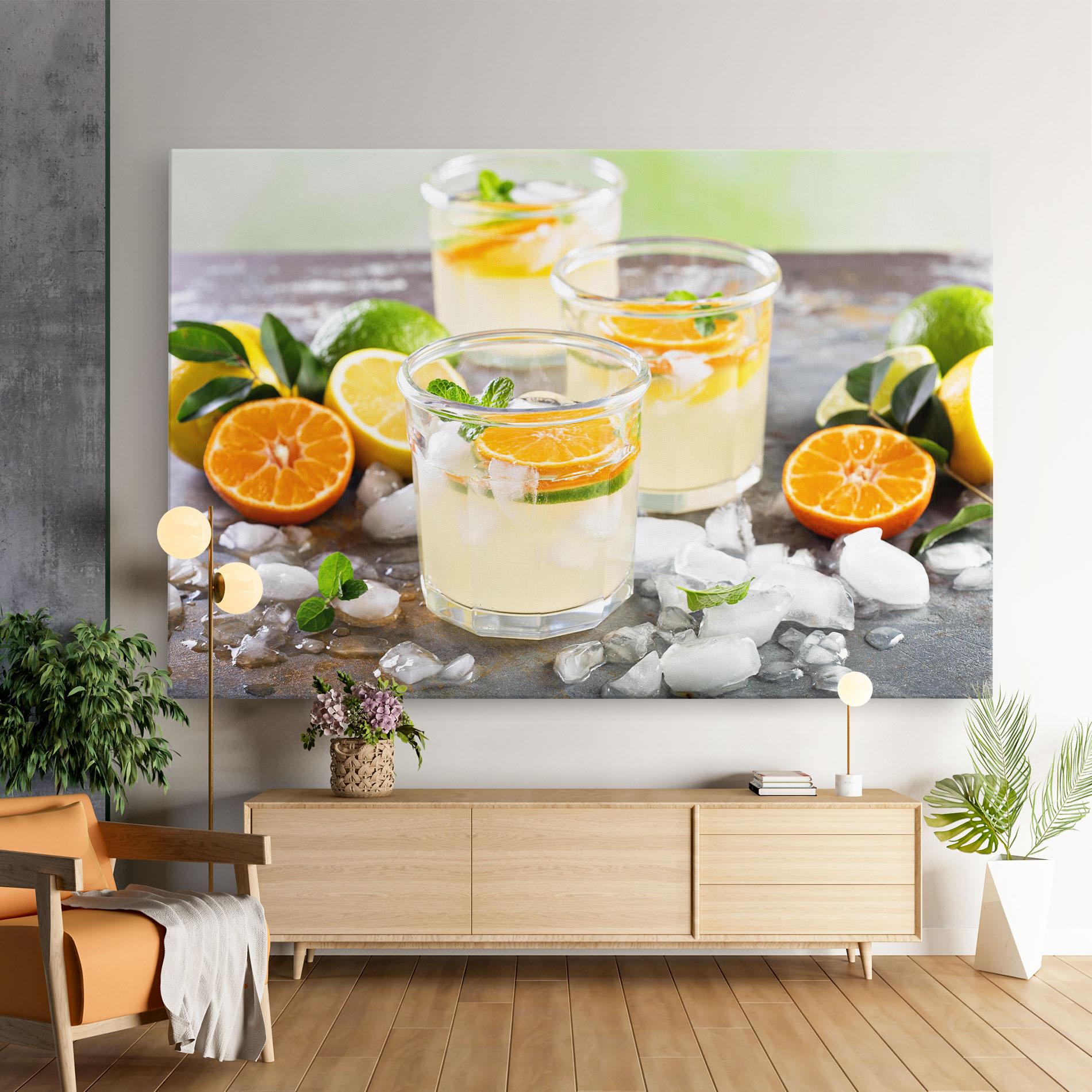 Leinwandbild Citrus Fruit Lemonade mockup 9