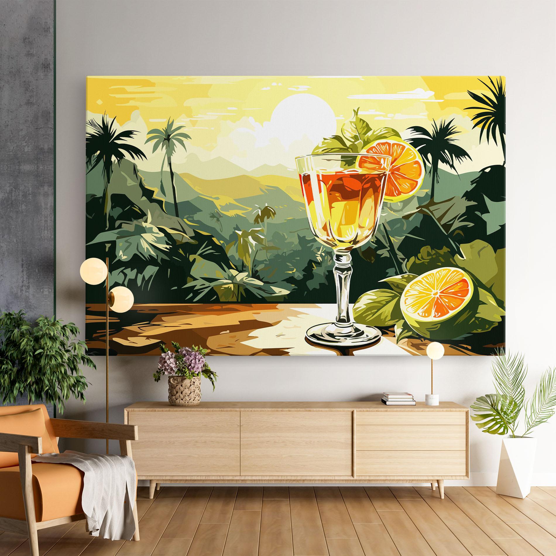 Leinwandbild Orange Drink mockup 9